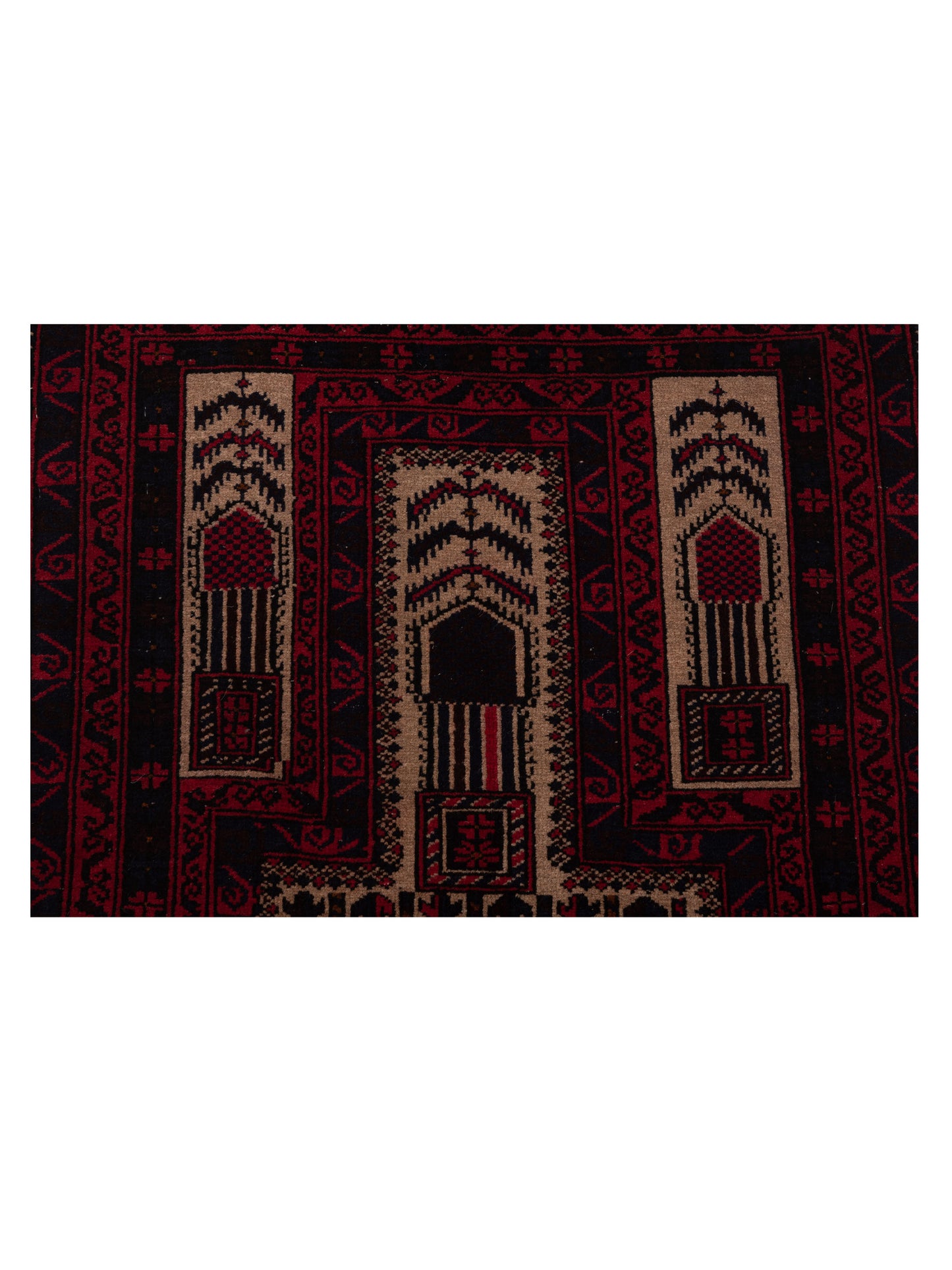 Afghan Belcik 148699 Ivory Brown 2.10x4.11 Hand Knotted Rug