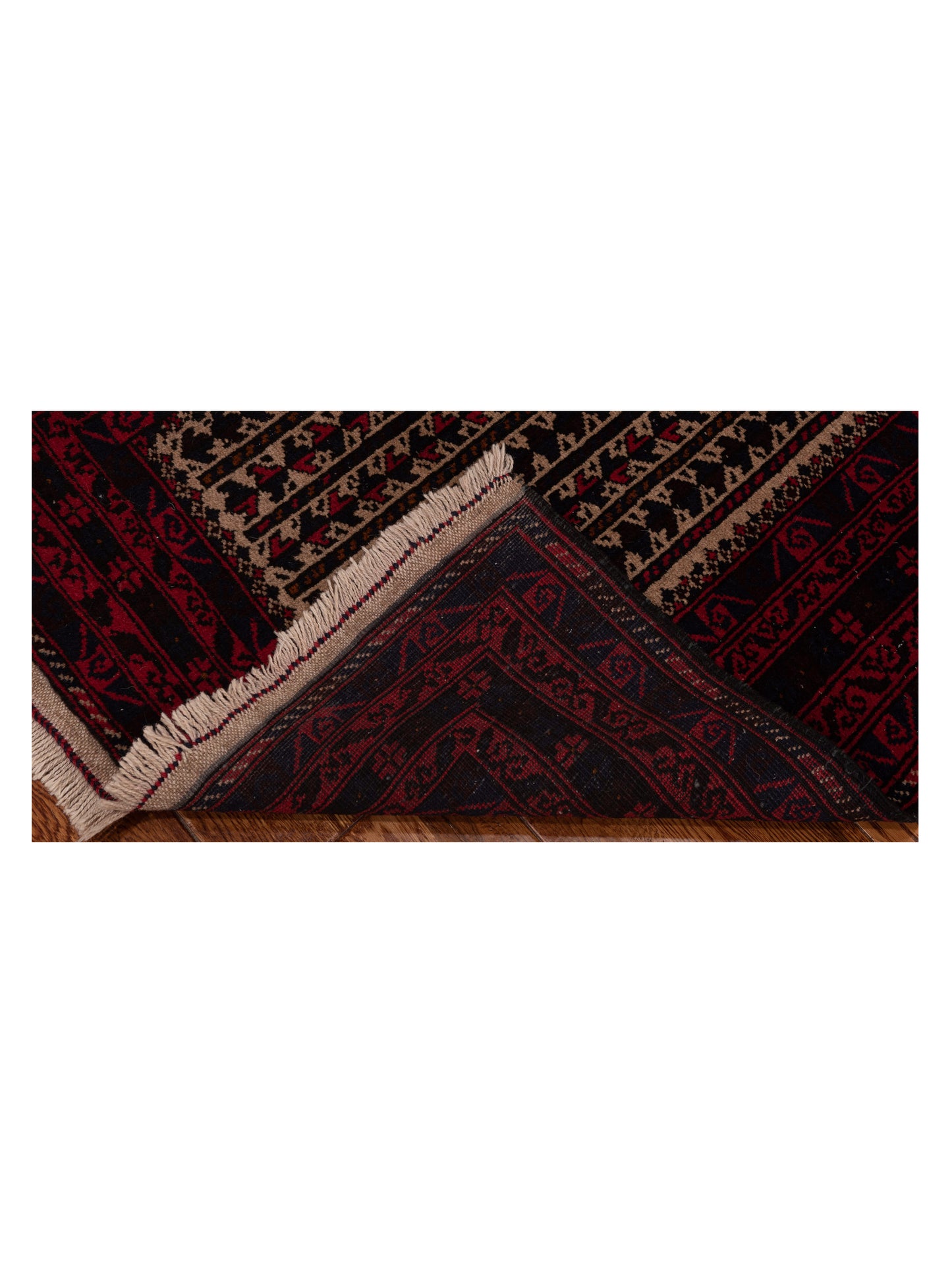 Afghan Belcik 148699 Ivory Brown 2.10x4.11 Hand Knotted Rug