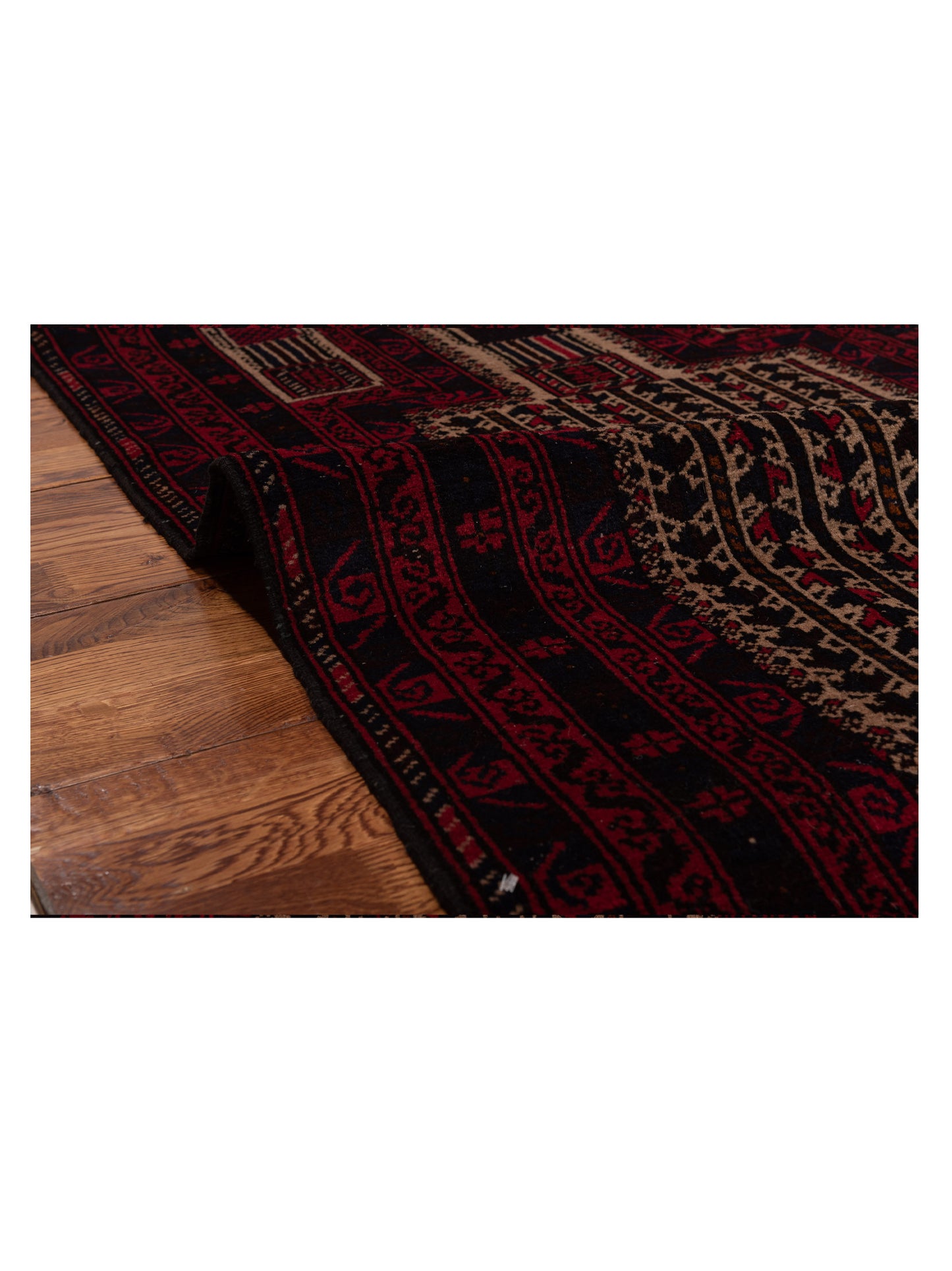 Afghan Belcik 148699 Ivory Brown 2.10x4.11 Hand Knotted Rug
