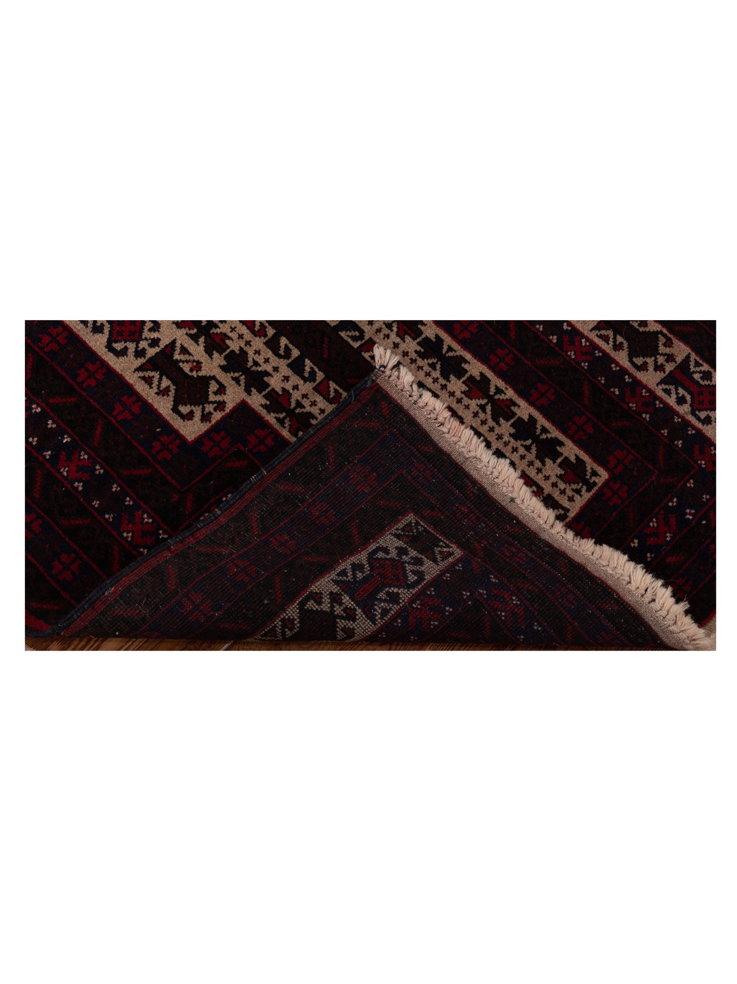 Afghan Belcik 148700 Ivory Brown 2.10x4.7 Hand Knotted Rug