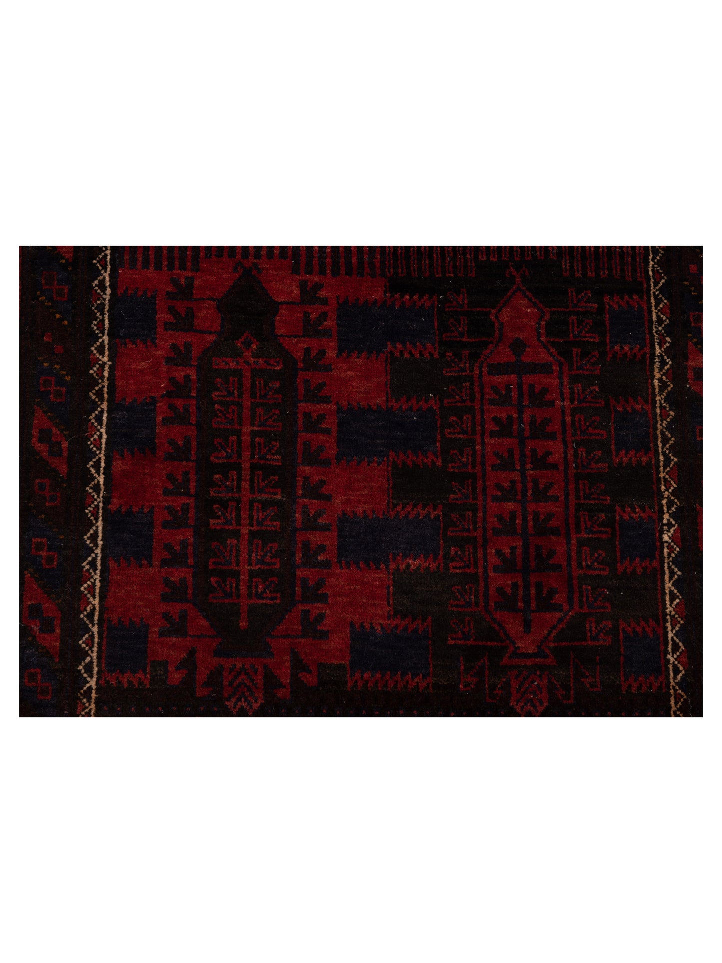 Afghan Belcik 148703 Red Brown 3x4.7 Hand Knotted Rug