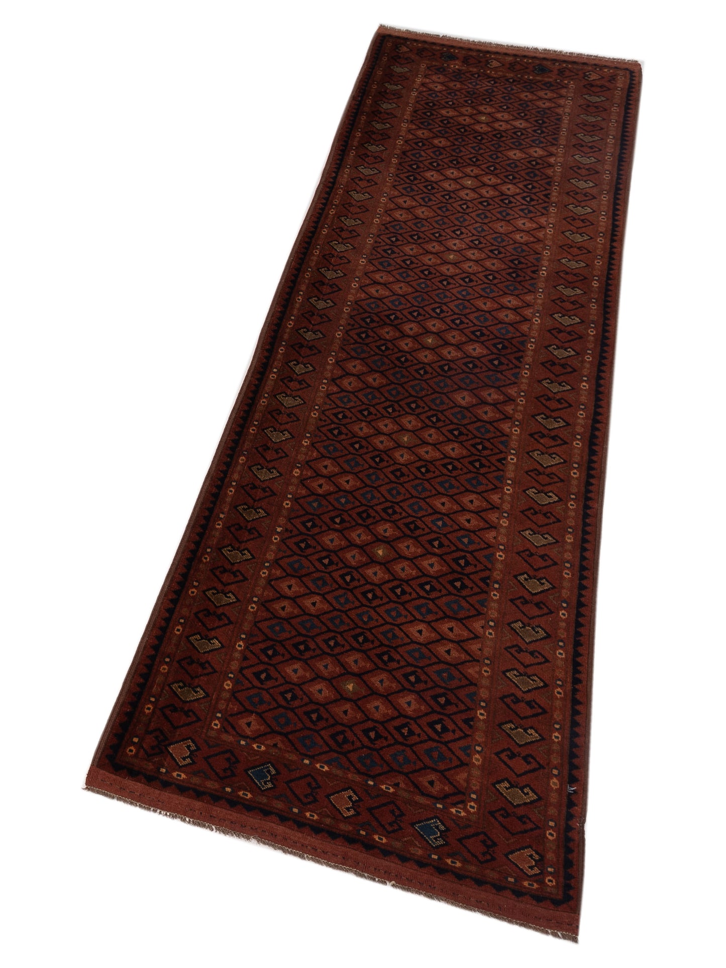 Afghan Belcik 148709 Red Red 3x9.8 Hand Knotted Rug