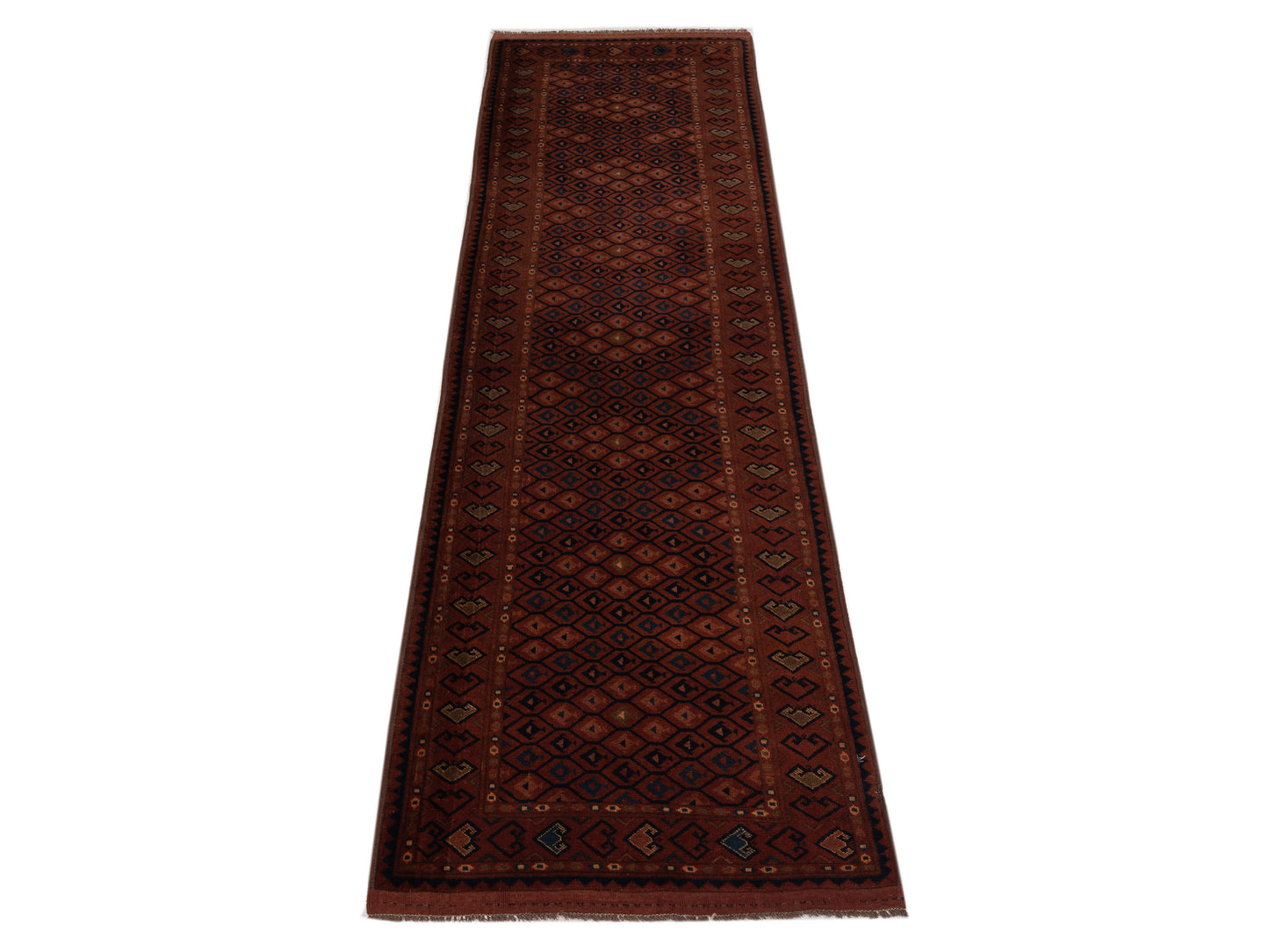Afghan Belcik 148709 Red Red 3x9.8 Hand Knotted Rug