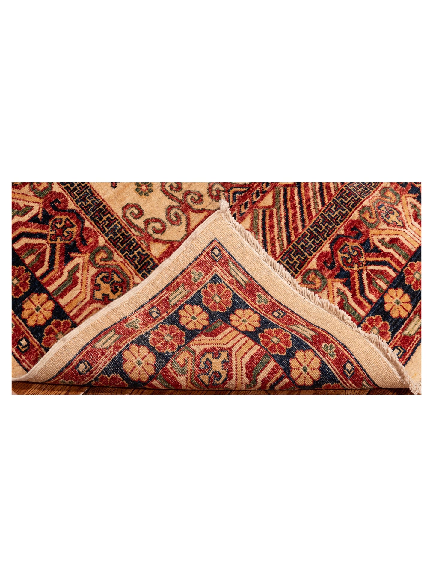 Laila 148713 Ivory Red 5.6x7.10 Hand Knotted Rug