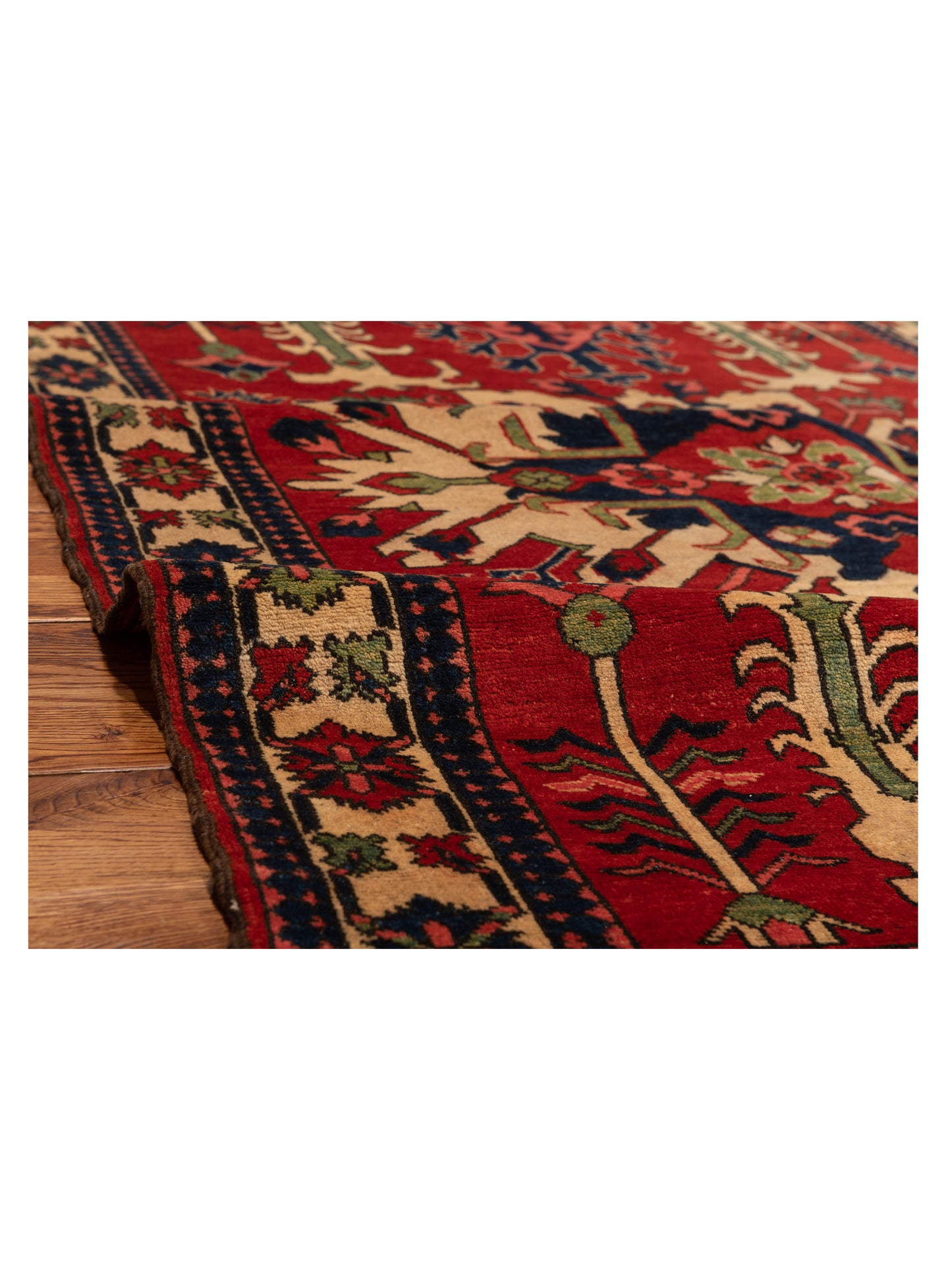 Kazak 148715 Red Ivory 4.5x6.1 Hand Knotted Rug