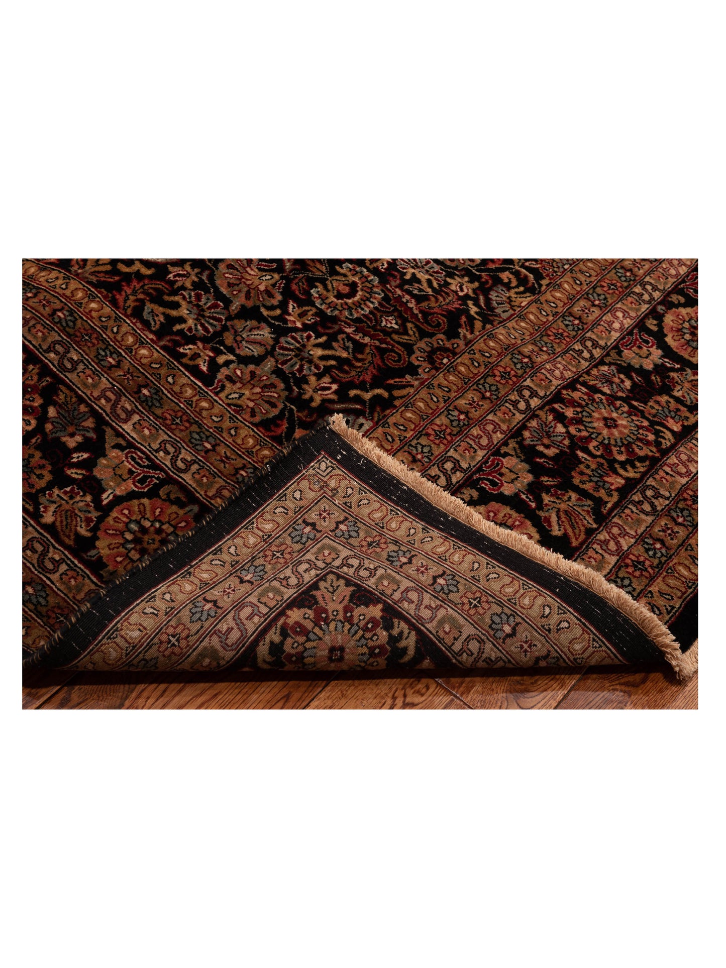 Crown 148717 Black Black 8.11x11.6 Hand Knotted Rug