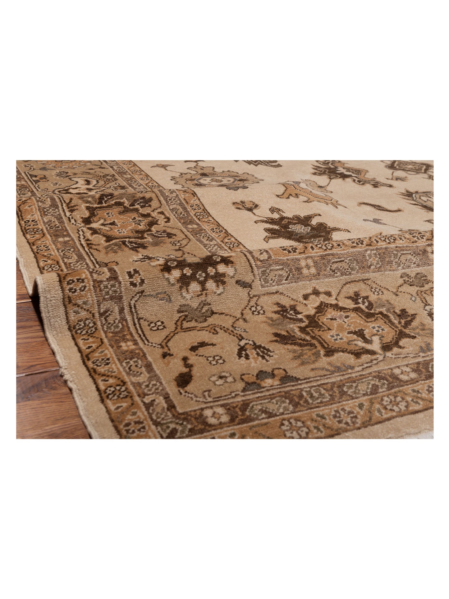 Elvan Nezihe Ivory Gold 9.4x12.10 Hand Knotted Rug