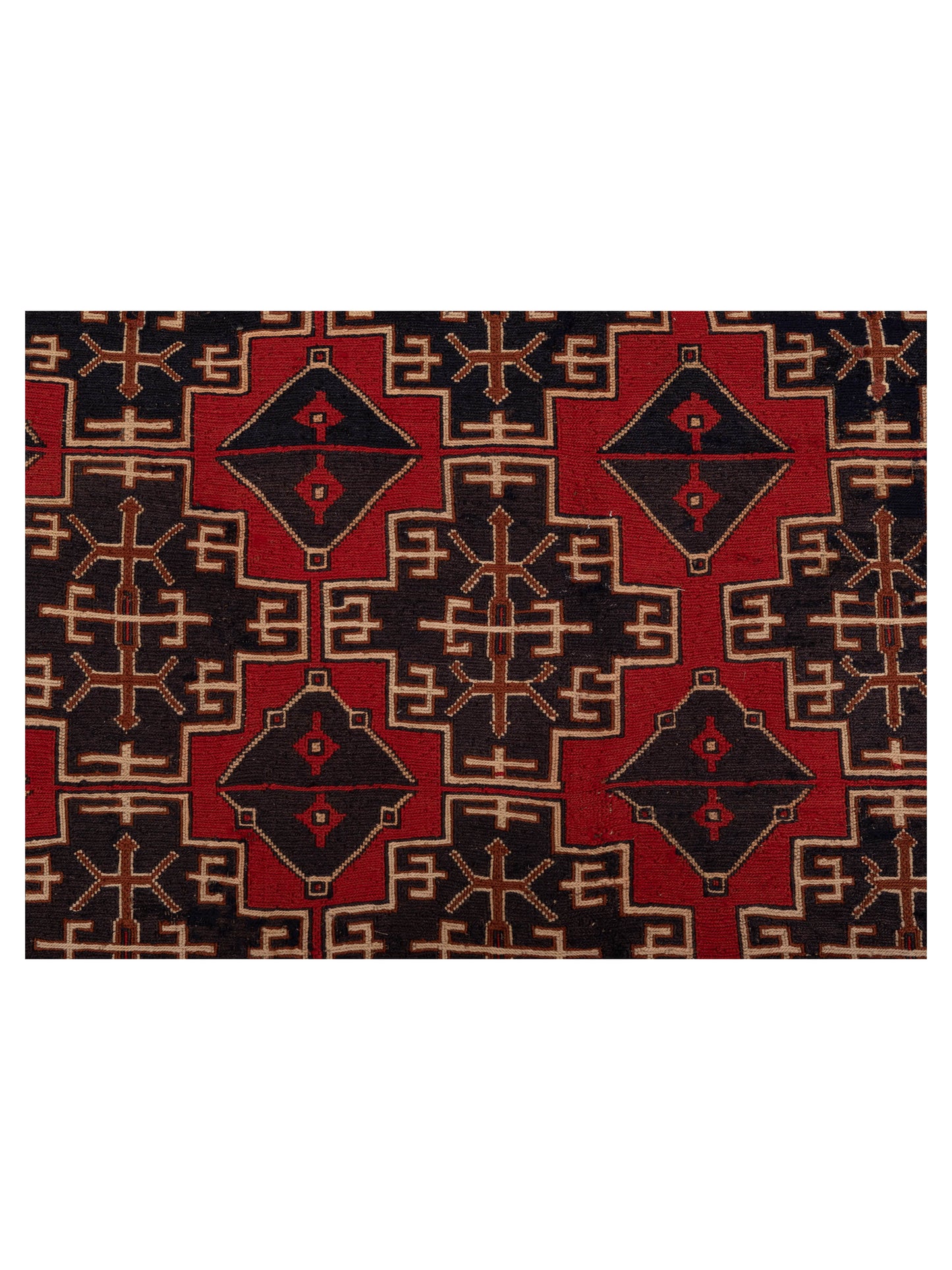 Afghan Soumak 148720 Red Ivory 6.2x9.6 Hand Woven Rug
