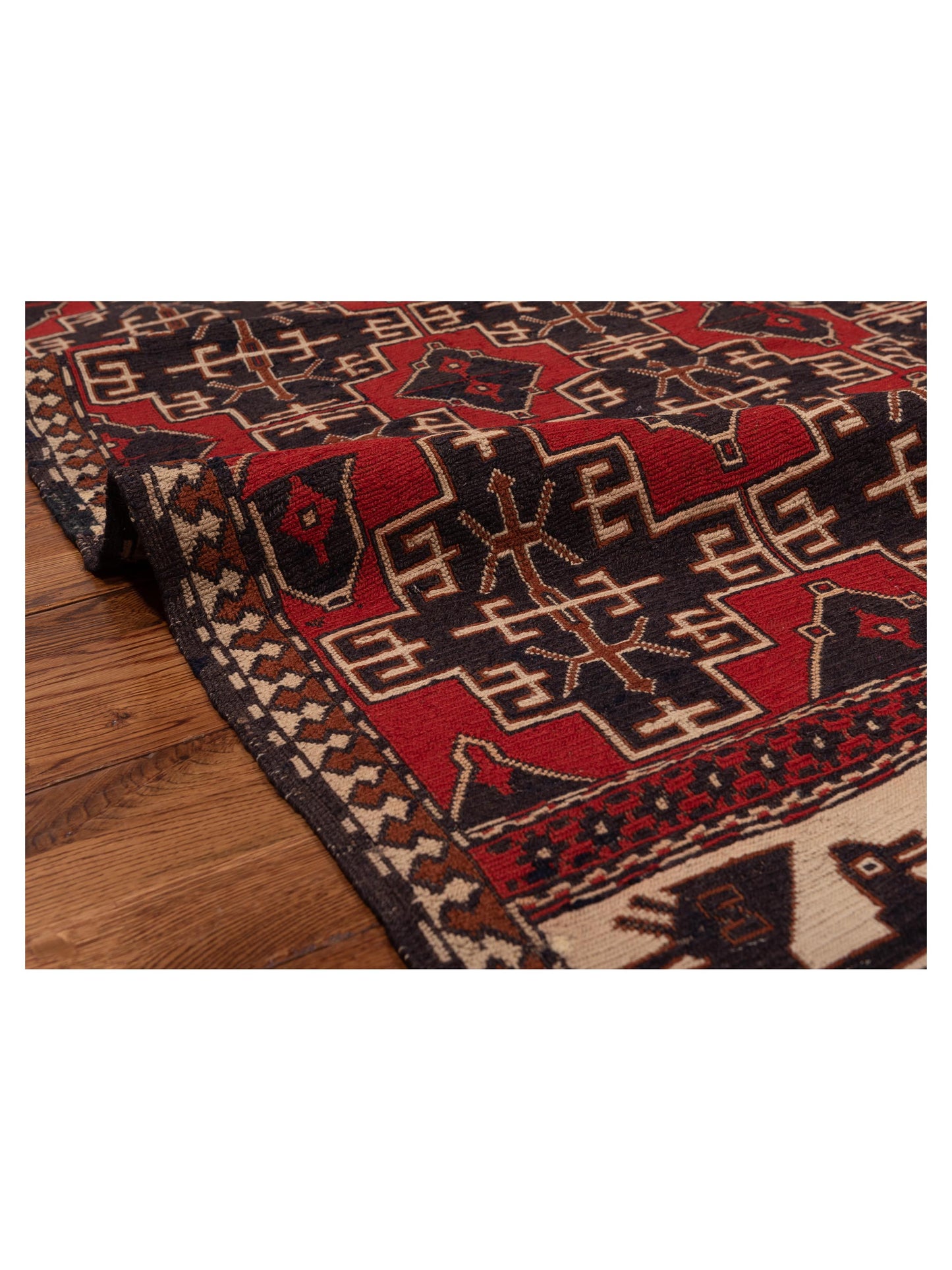 Afghan Soumak 148720 Red Ivory 6.2x9.6 Hand Woven Rug