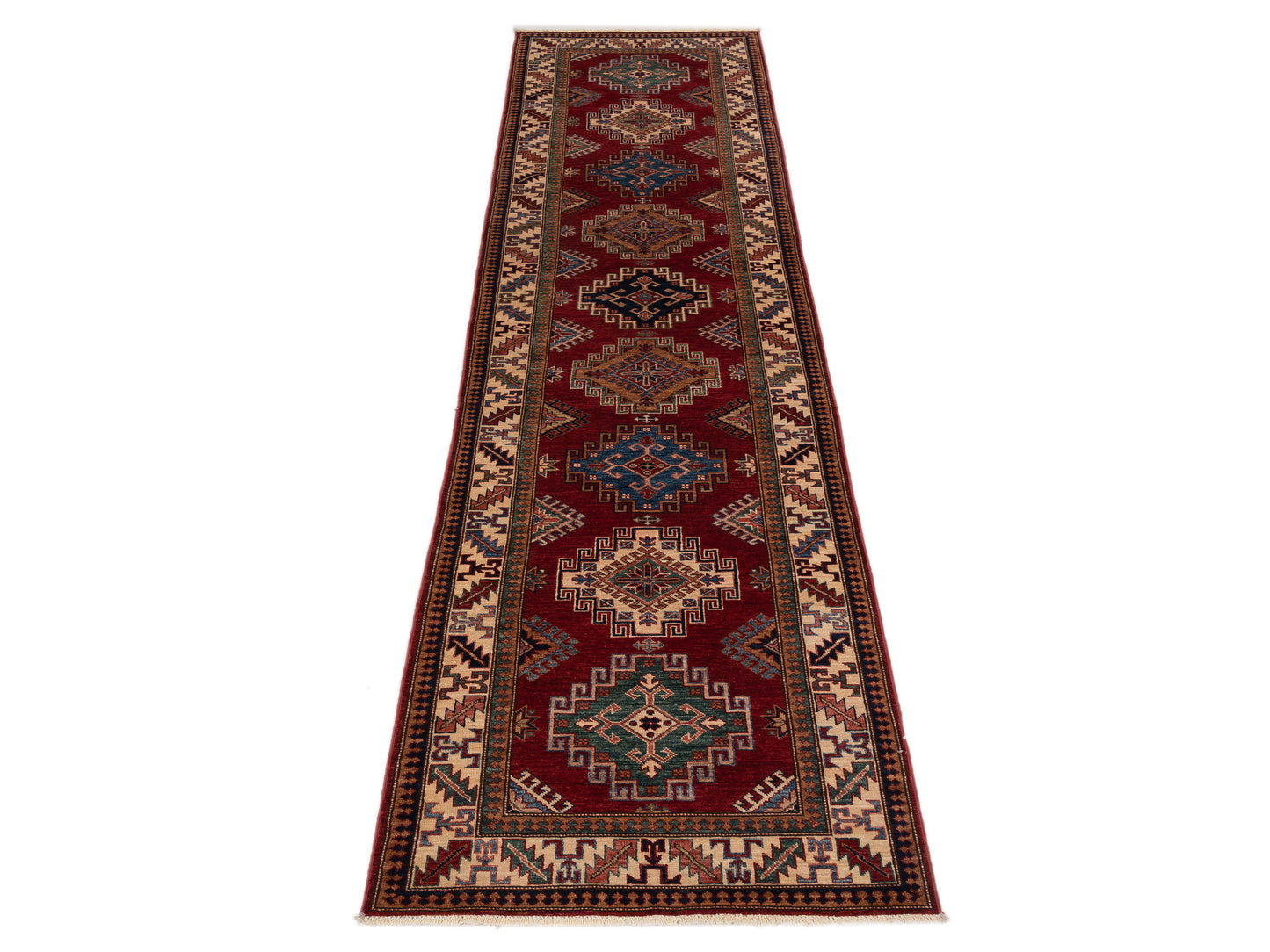 Kars 148736 Red Ivory 3x11.11 Hand Knotted Rug