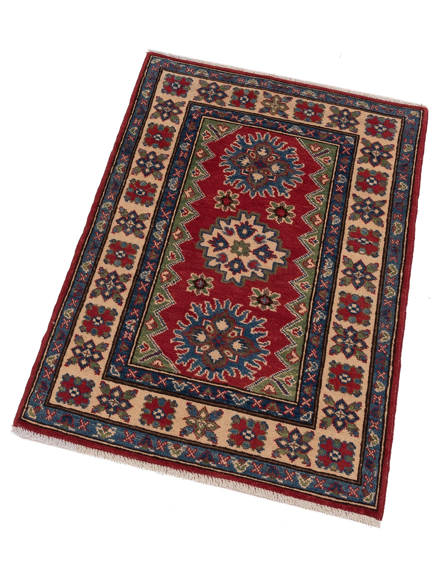 Kazak 148812 Red Ivory 2.9x4 Hand Knotted Rug