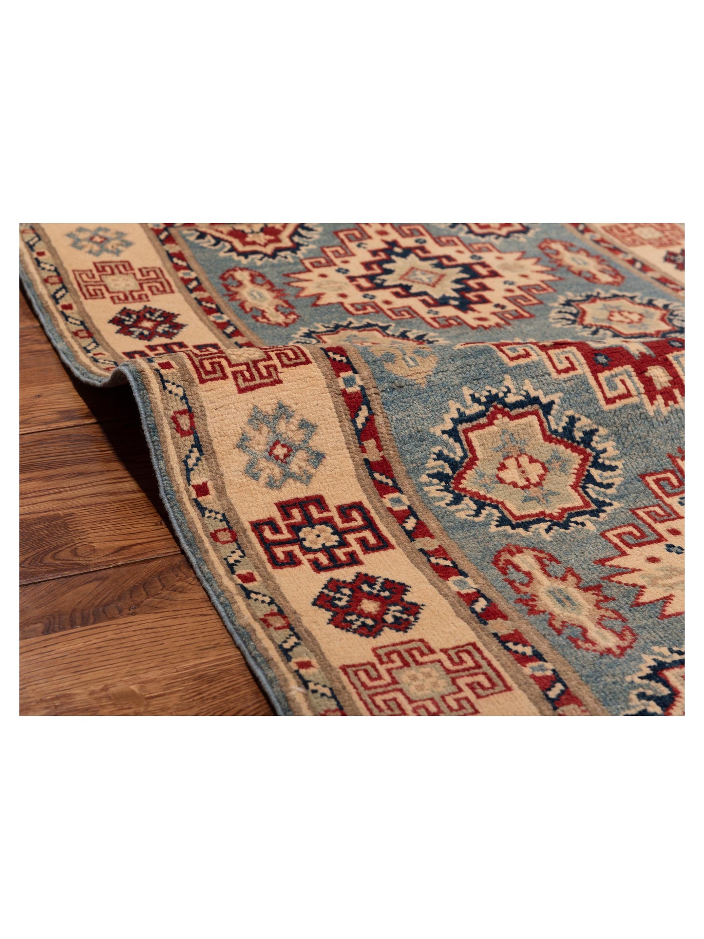 Kazak 148813 Blue Ivory 2.9x4 Hand Knotted Rug