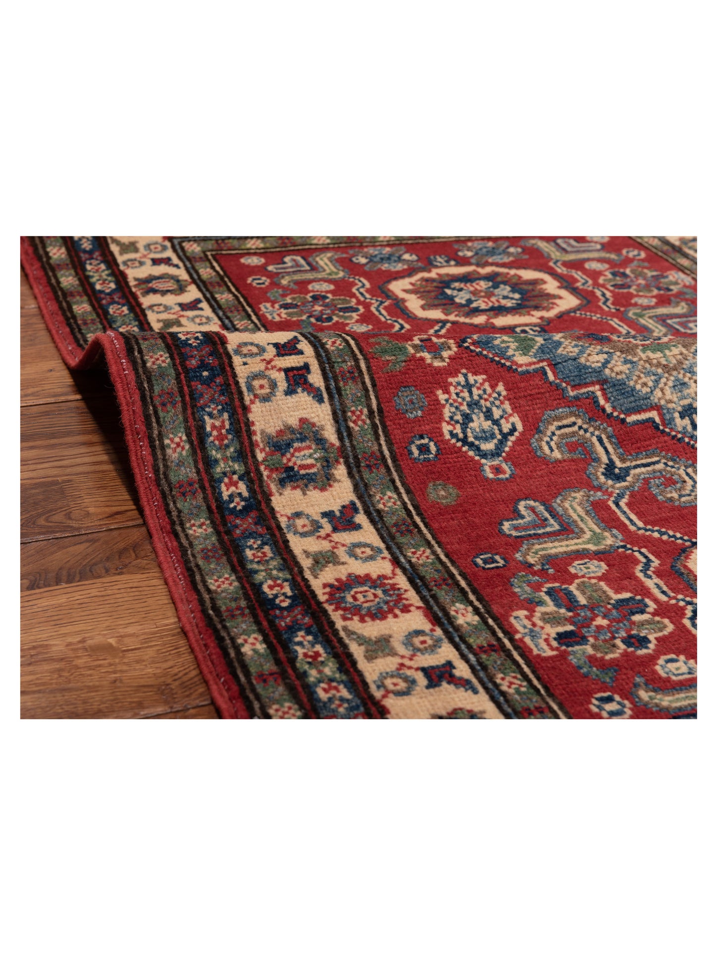 Kazak 148824 Red Ivory 2.8x4 Hand Knotted Rug