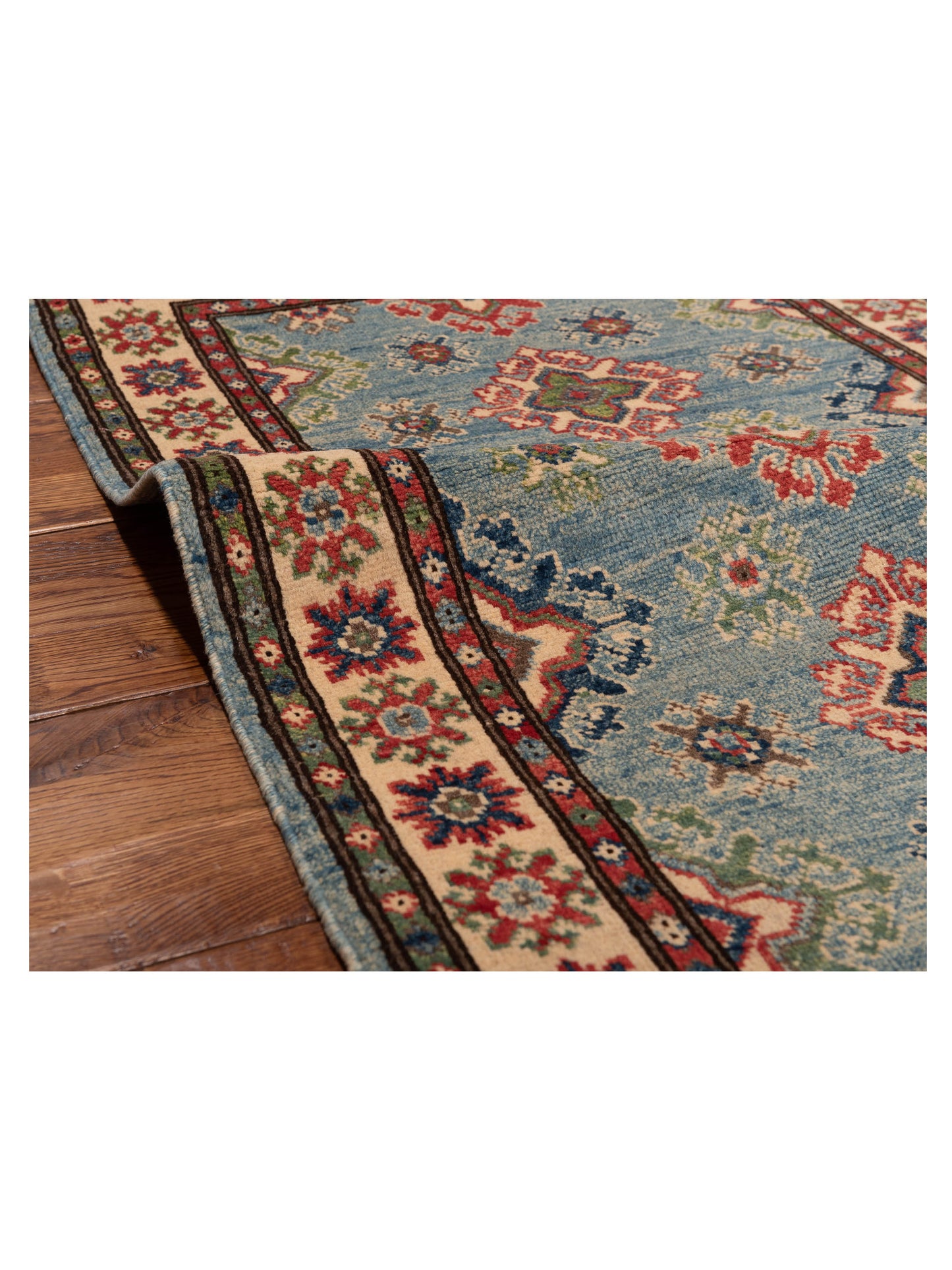 Kazak 148849 Blue Ivory 2.8x4 Hand Knotted Rug