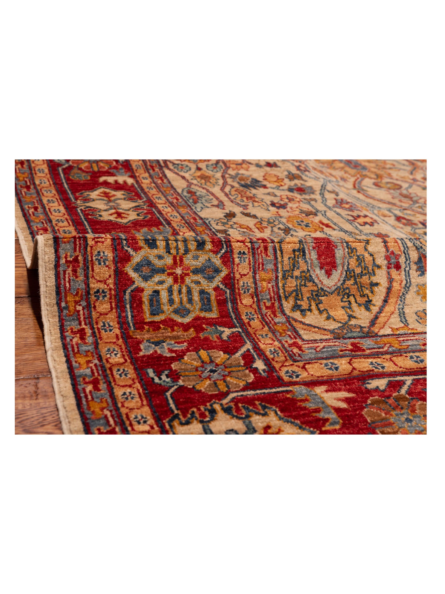 Elvan Ilayda Ivory Red 6x8.10 Hand Knotted Rug