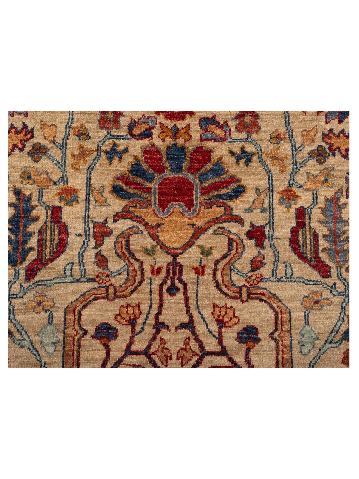 Elvan Ilayda Ivory Red 8.2x9.5 Hand Knotted Rug