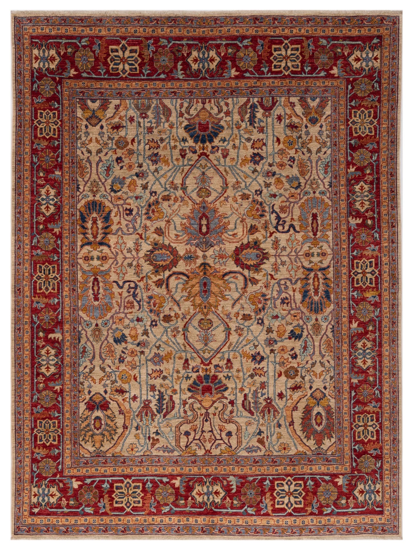 Pasha Elvan Ivory Red Traditional