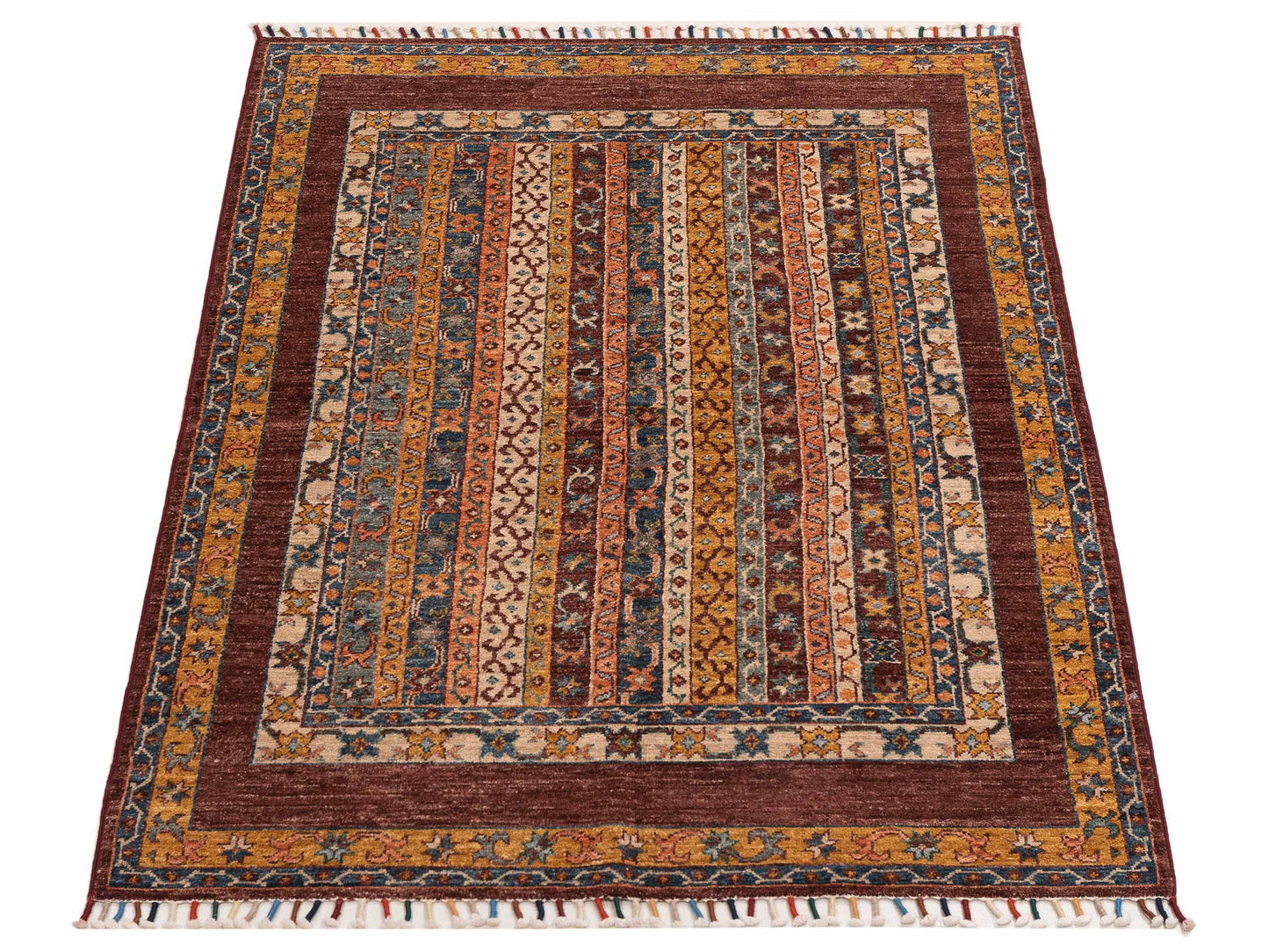 Shawl 148893 Multi 3.11x5.11 Hand Knotted Rug