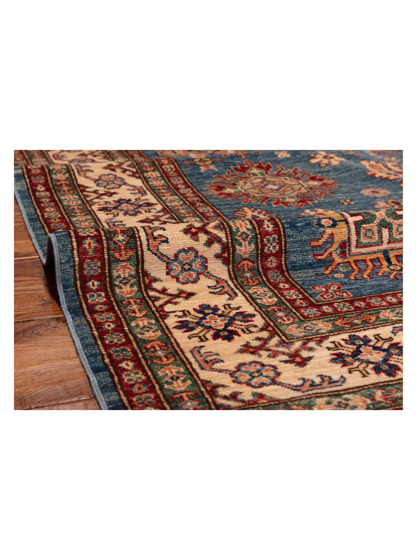 Kars 148934 Blue Ivory 5.10x8.1 Hand Knotted Rug