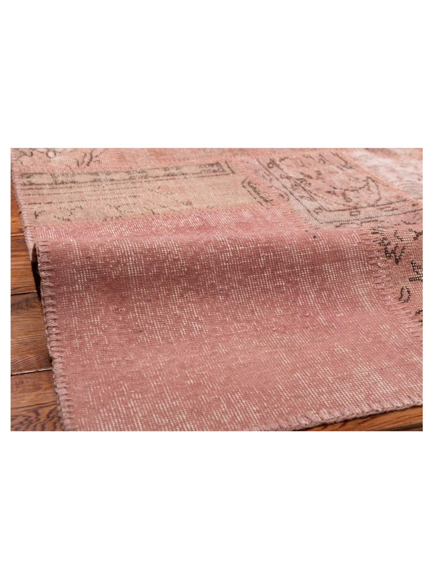 Turkish Vestige Patchwork 149170 Pink 9x12 Hand Knotted Rug