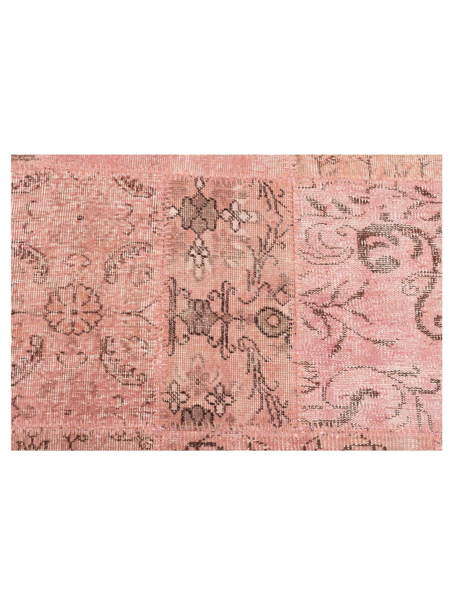Turkish Vestige Patchwork 149170 Pink 9x12 Hand Knotted Rug