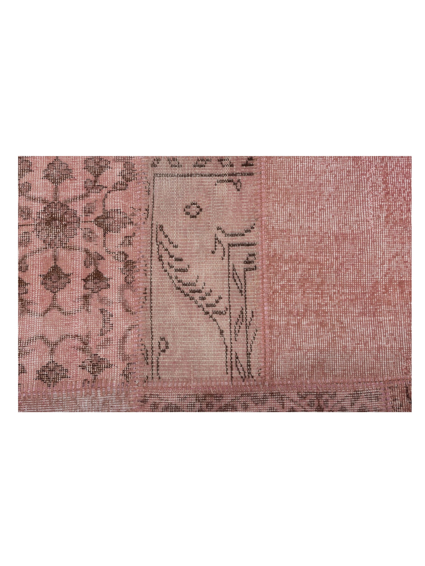 Turkish Vestige Patchwork 149172 Pink 12x14.11 Hand Knotted Rug