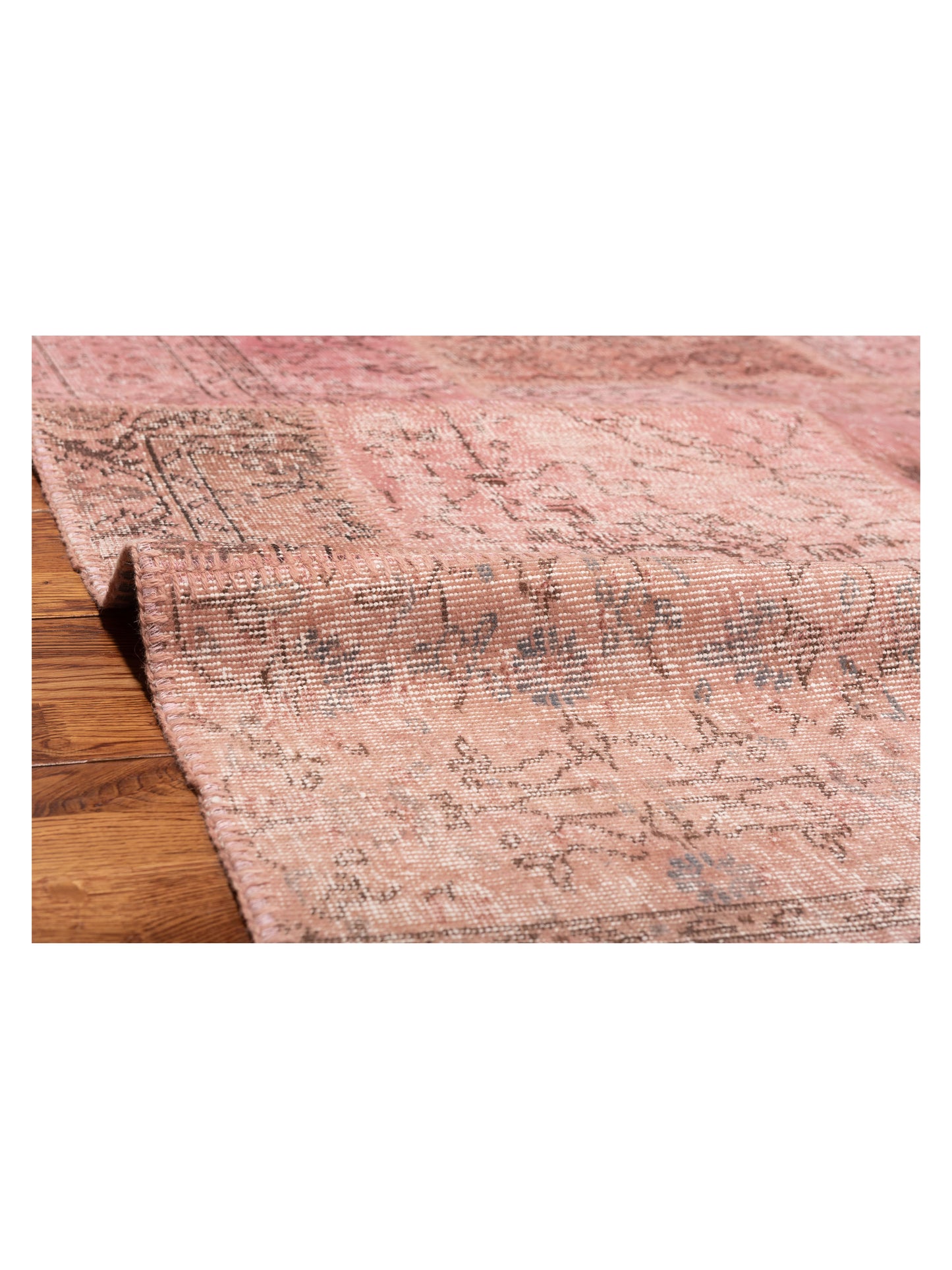 Turkish Vestige Patchwork 149174 Pink 10x13.8 Hand Knotted Rug