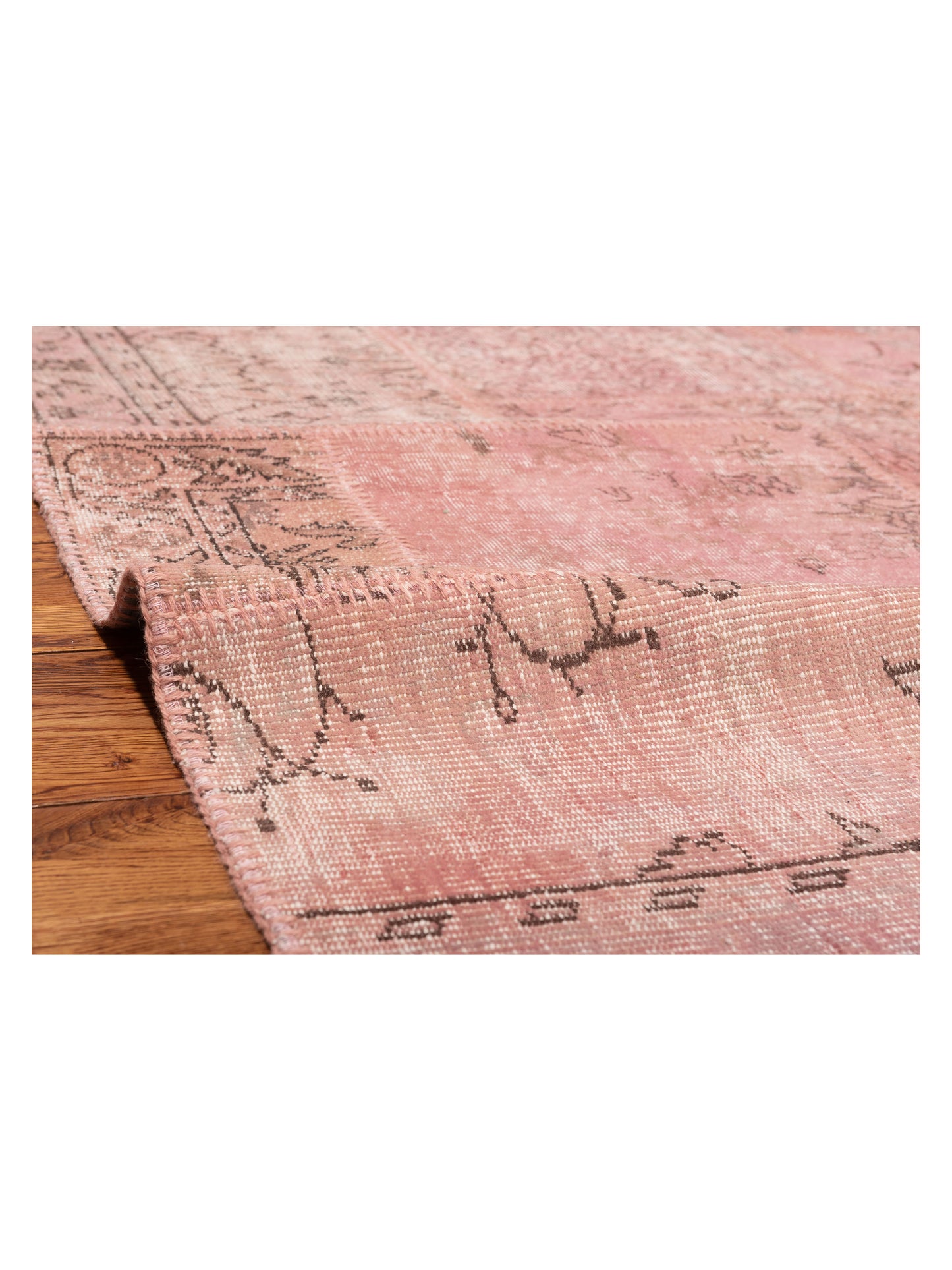 Turkish Vestige Patchwork 149175 Pink 10x13.11 Hand Knotted Rug