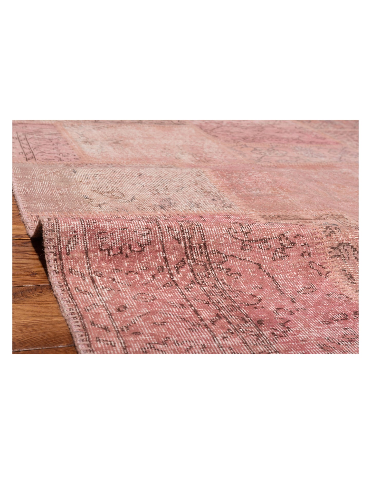 Turkish Vestige Patchwork 149176 Pink 10x13.11 Hand Knotted Rug