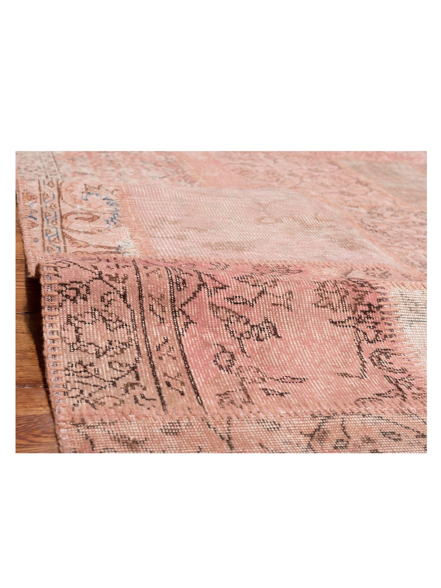 Turkish Vestige Patchwork 149179 Pink 8.1x10 Hand Knotted Rug