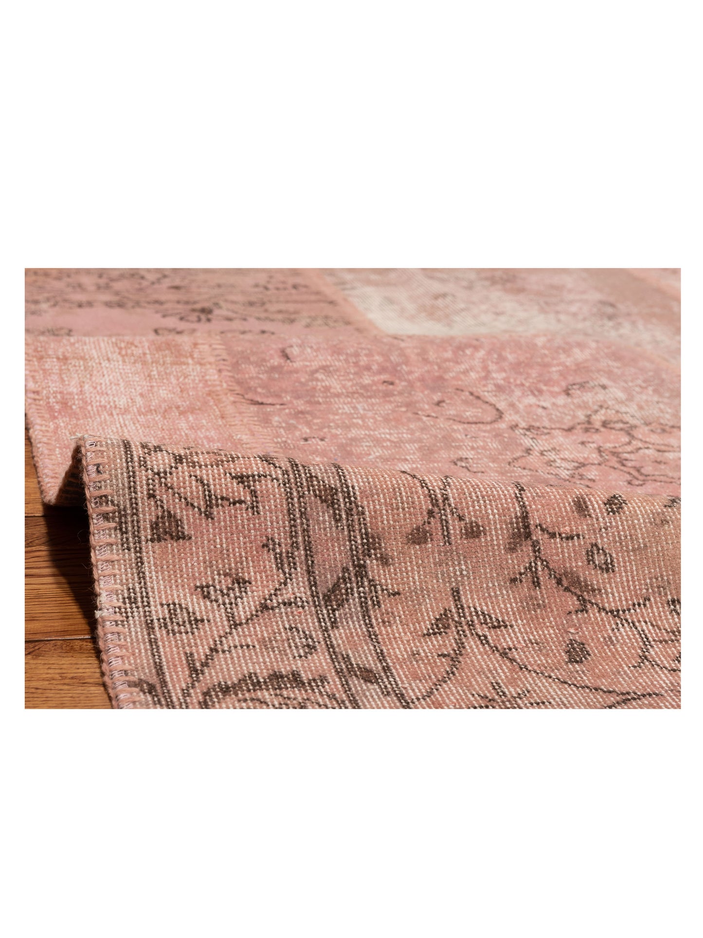 Turkish Vestige Patchwork 149180 Pink 8x9.11 Hand Knotted Rug