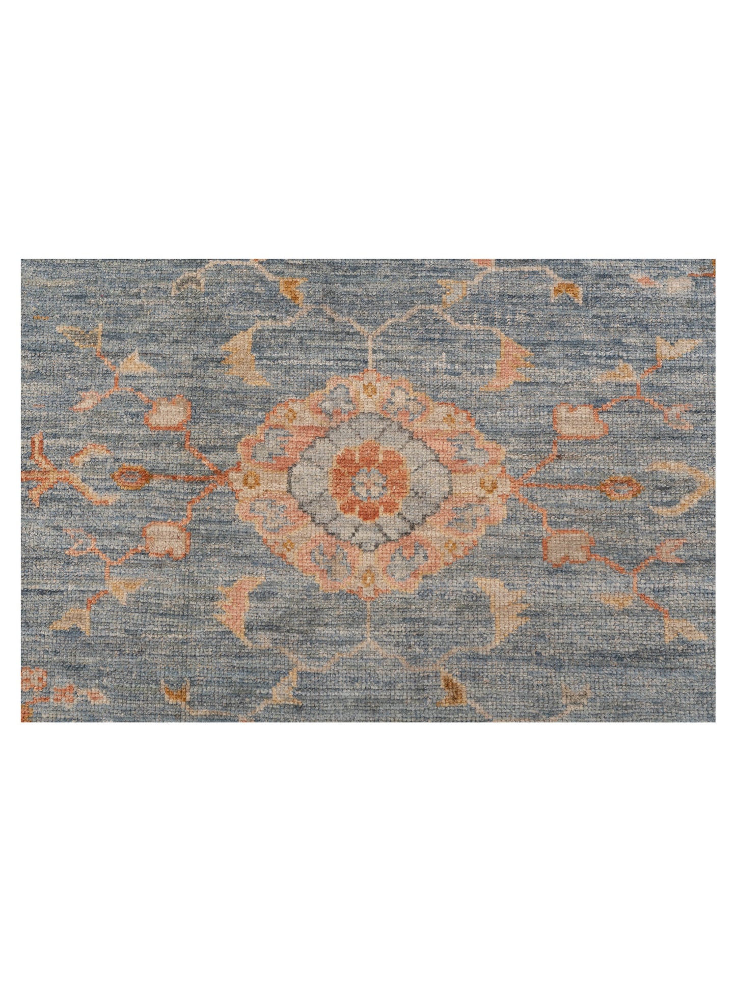 Angora Oushak 149268 Teal Blue Light Brown 9.10x12.9 Hand Knotted Rug