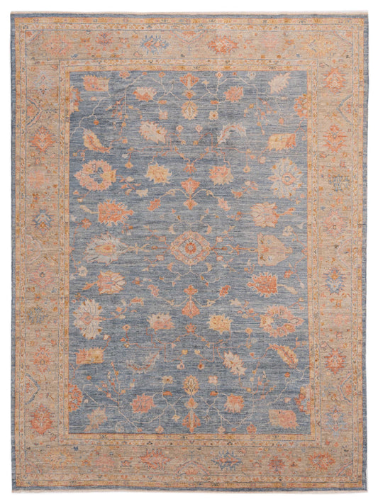 Anadol Angora Oushak  Teal Blue Light Brown Traditional