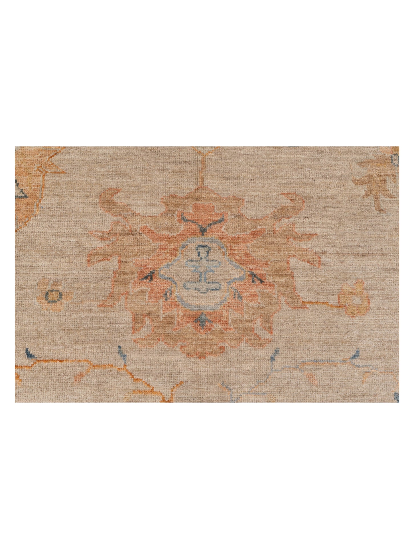 Angora Oushak 149281 Beige Rust 12.1x17.7 Hand Knotted Rug