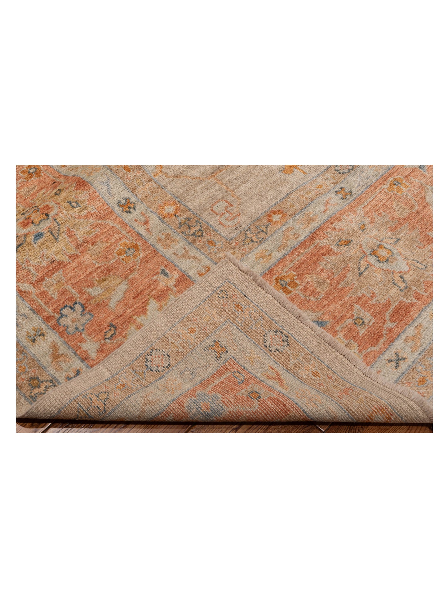 Angora Oushak 149281 Beige Rust 12.1x17.7 Hand Knotted Rug