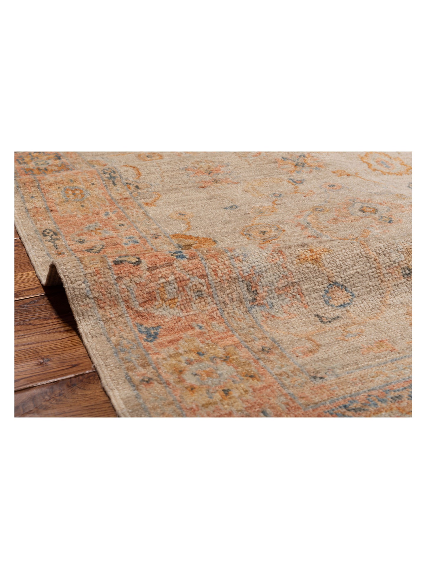 Angora Oushak 149294 Beige Rust 4.1x6 Hand Knotted Rug