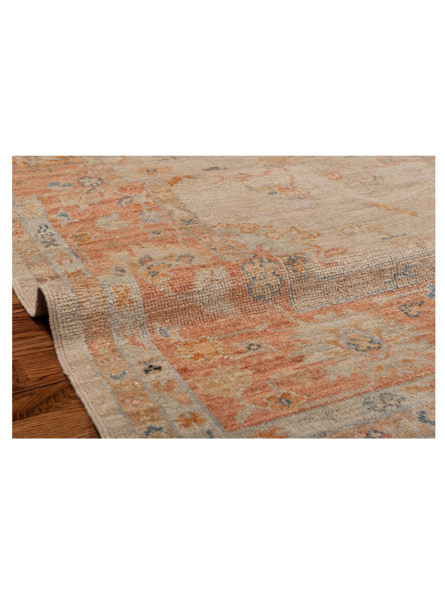 Angora Oushak 149298 Beige Rust 8x9.5 Hand Knotted Rug
