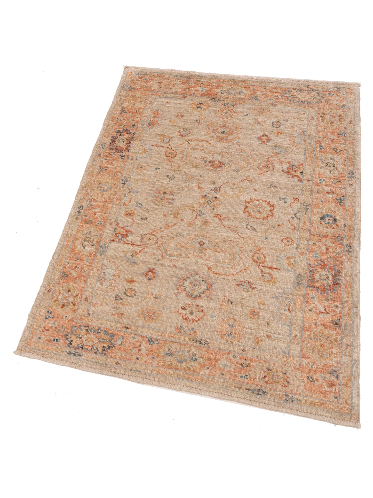 Angora Oushak 149308 Beige Rust 4.1x5.10 Hand Knotted Rug
