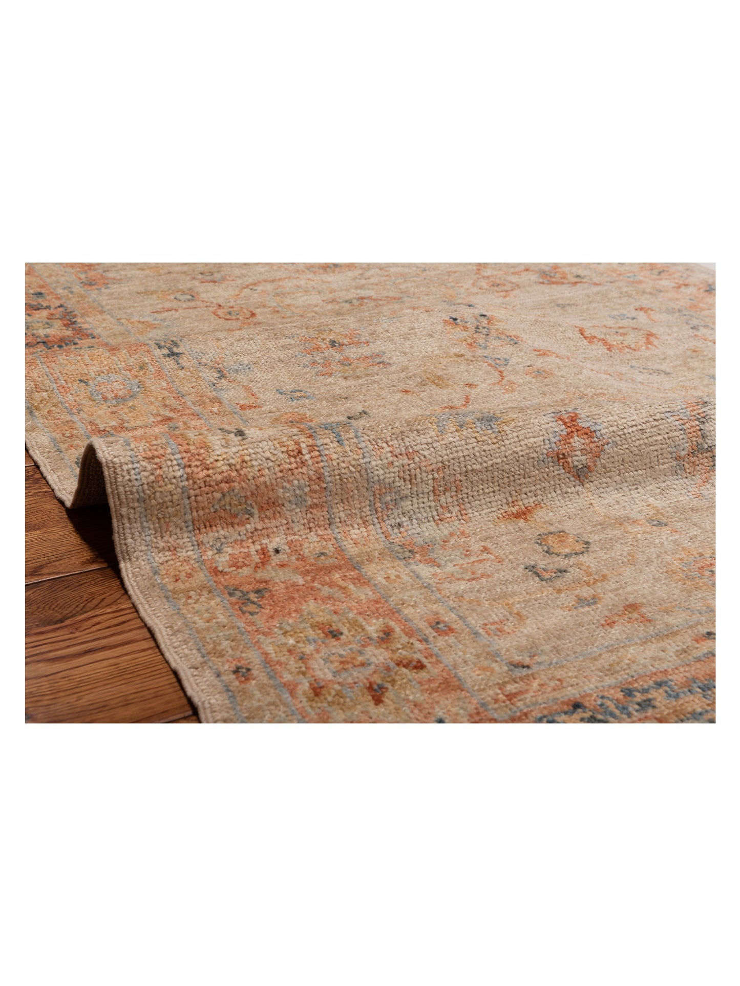 Angora Oushak 149308 Beige Rust 4.1x5.10 Hand Knotted Rug