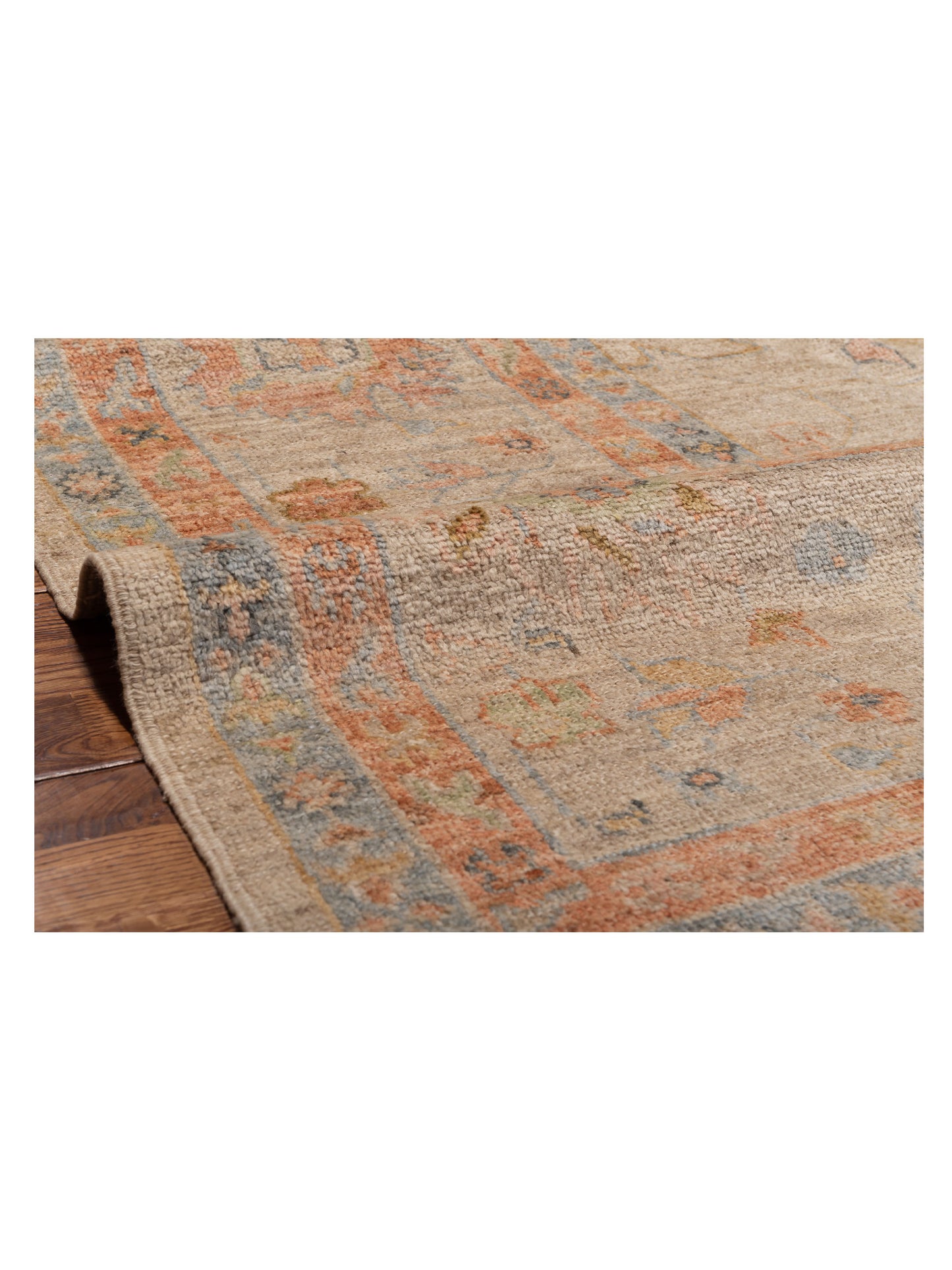 Angora Oushak 149316 Beige Light Brown 11.11x17.4 Hand Knotted Rug