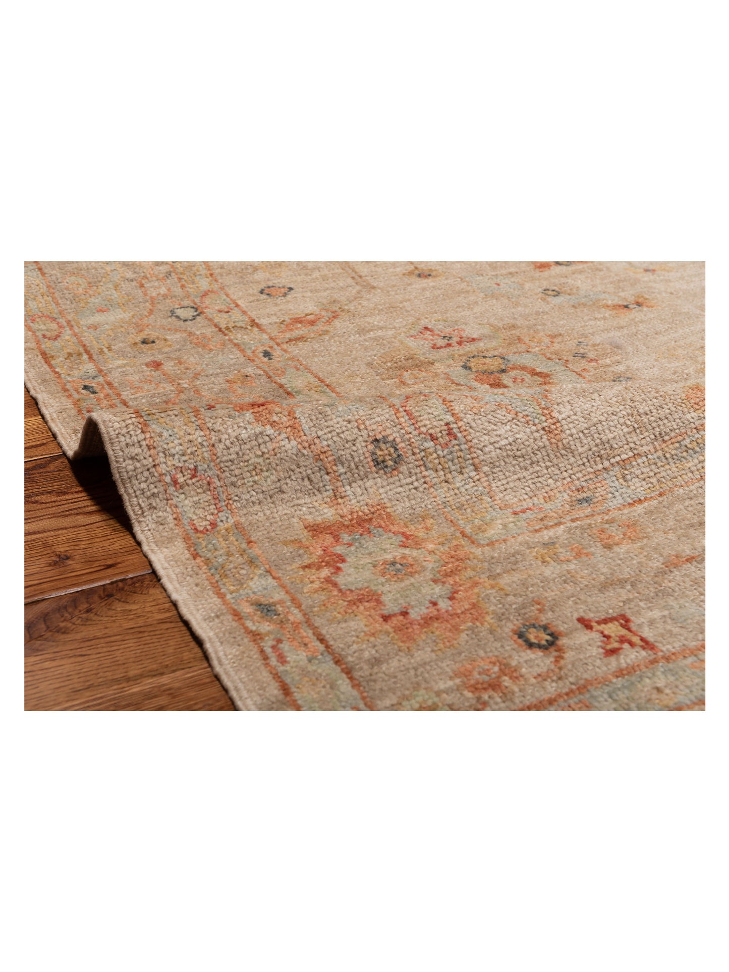 Angora Oushak 149325 Beige Beige 5x6.9 Hand Knotted Rug