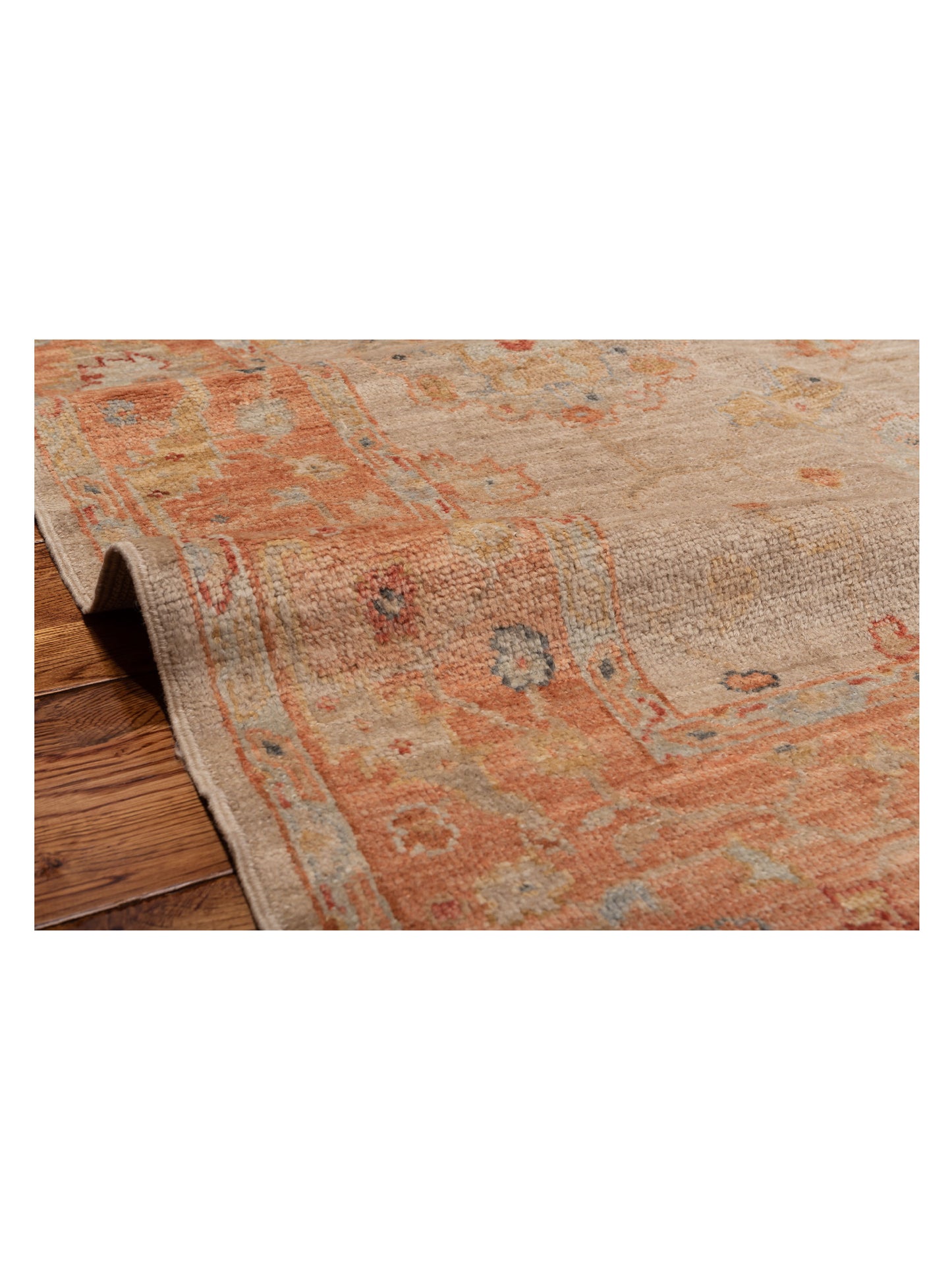 Angora Oushak 149326 Beige Rust 6x13.2 Hand Knotted Rug