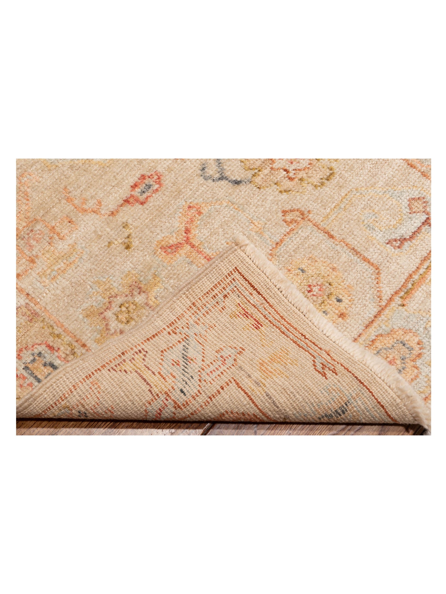 Angora Oushak 149327 Beige Beige 2.7x13.9 Hand Knotted Rug