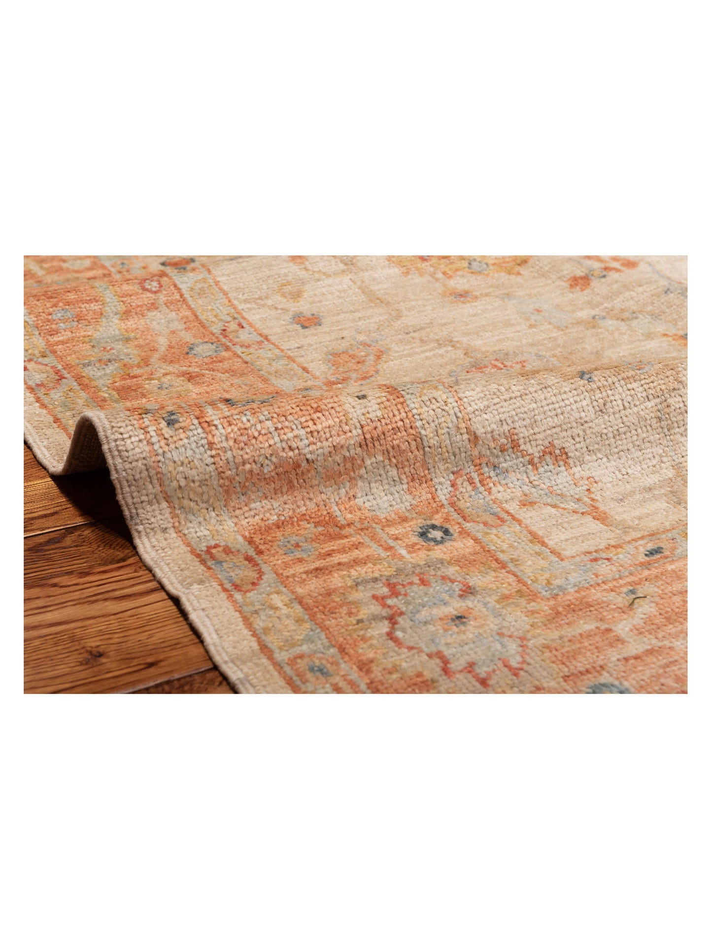 Angora Oushak 149330 Ivory Rust 4.11x6.9 Hand Knotted Rug