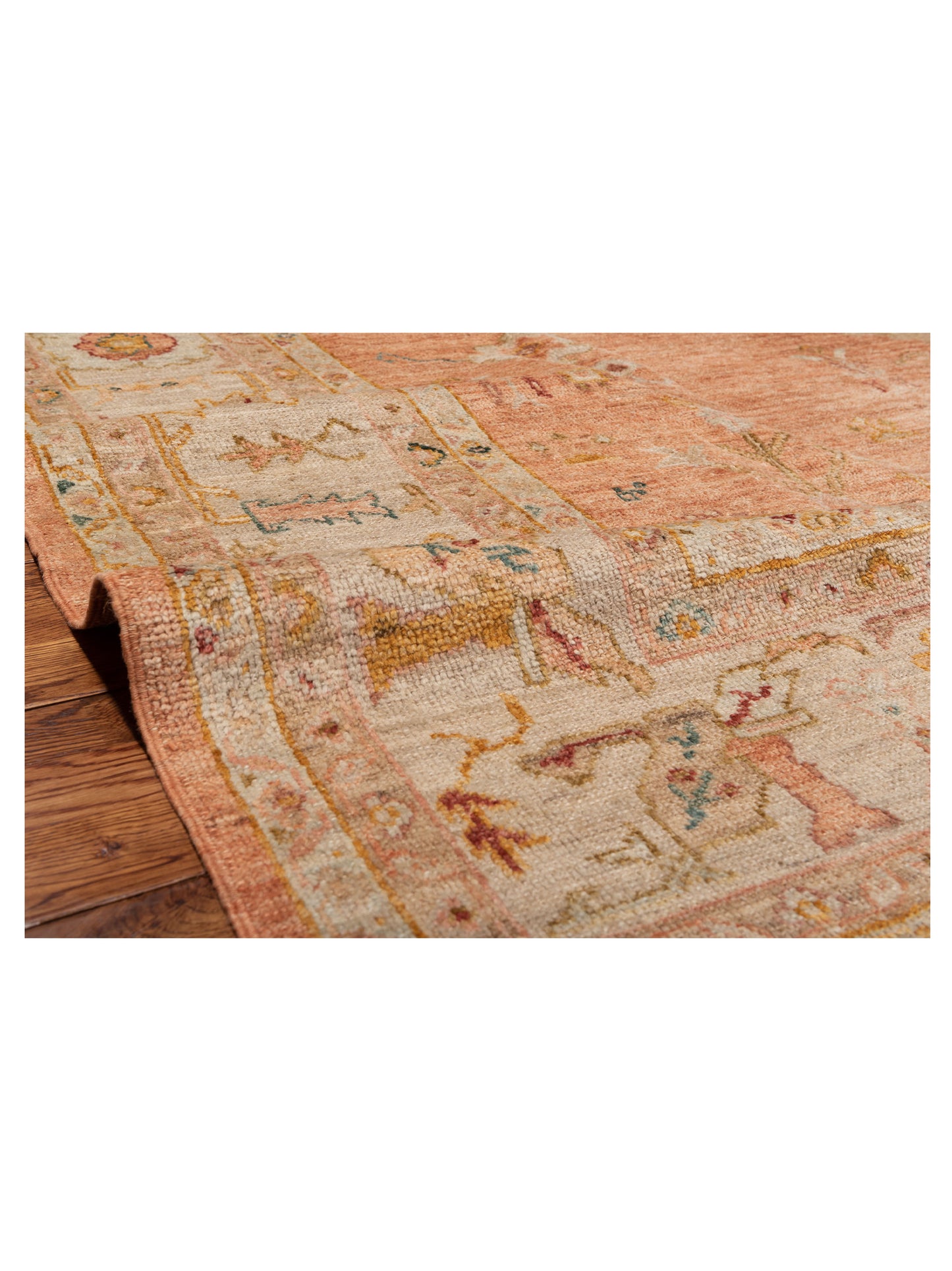 Angora Oushak 149332 Pink Ivory 10x13.4 Hand Knotted Rug