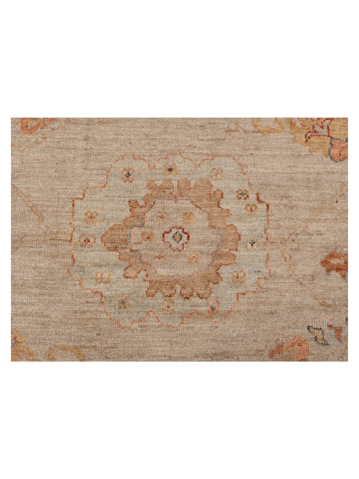 Angora Oushak 149334 Beige Rust 9.11x13.1 Hand Knotted Rug