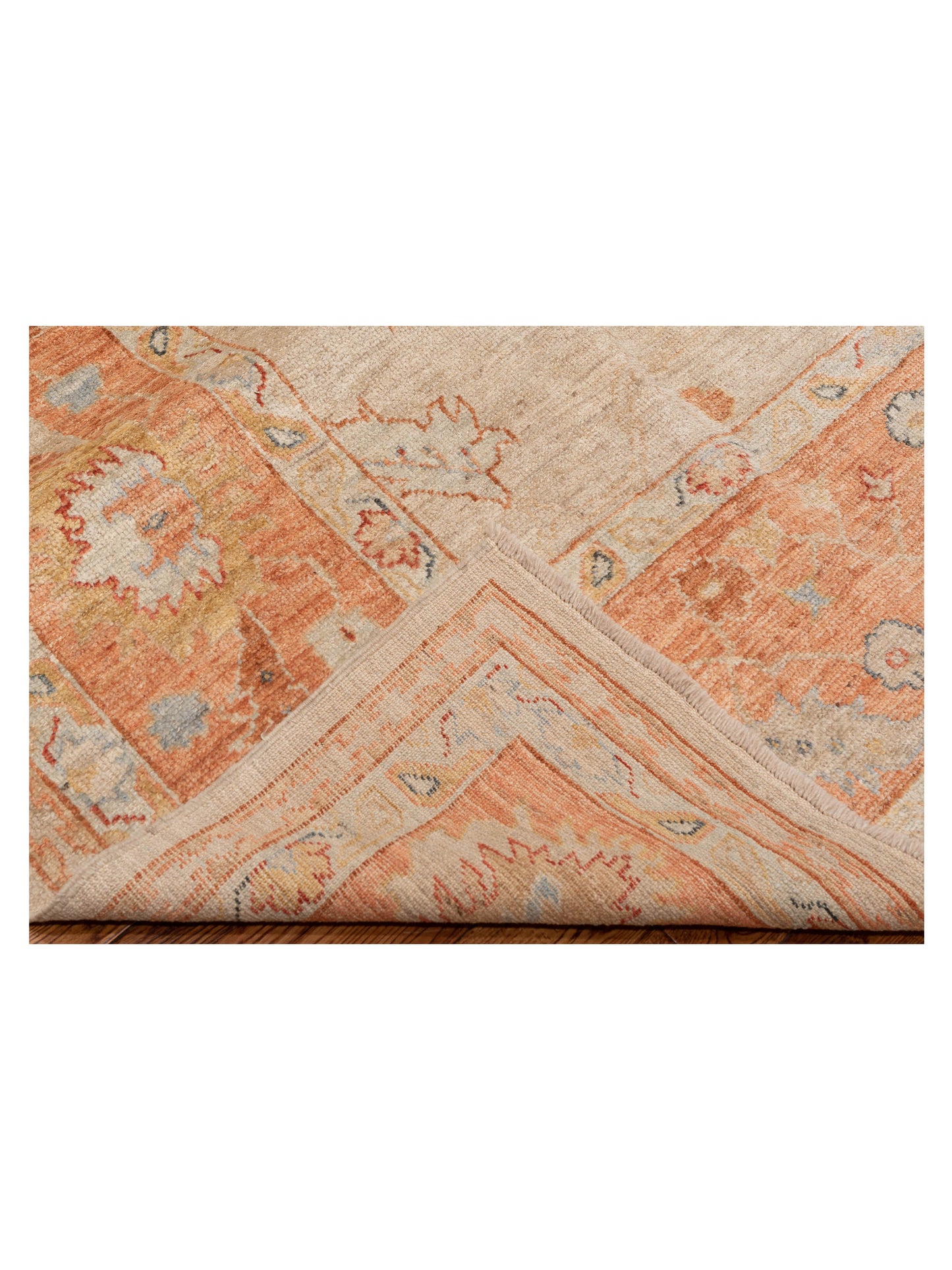 Angora Oushak 149334 Beige Rust 9.11x13.1 Hand Knotted Rug