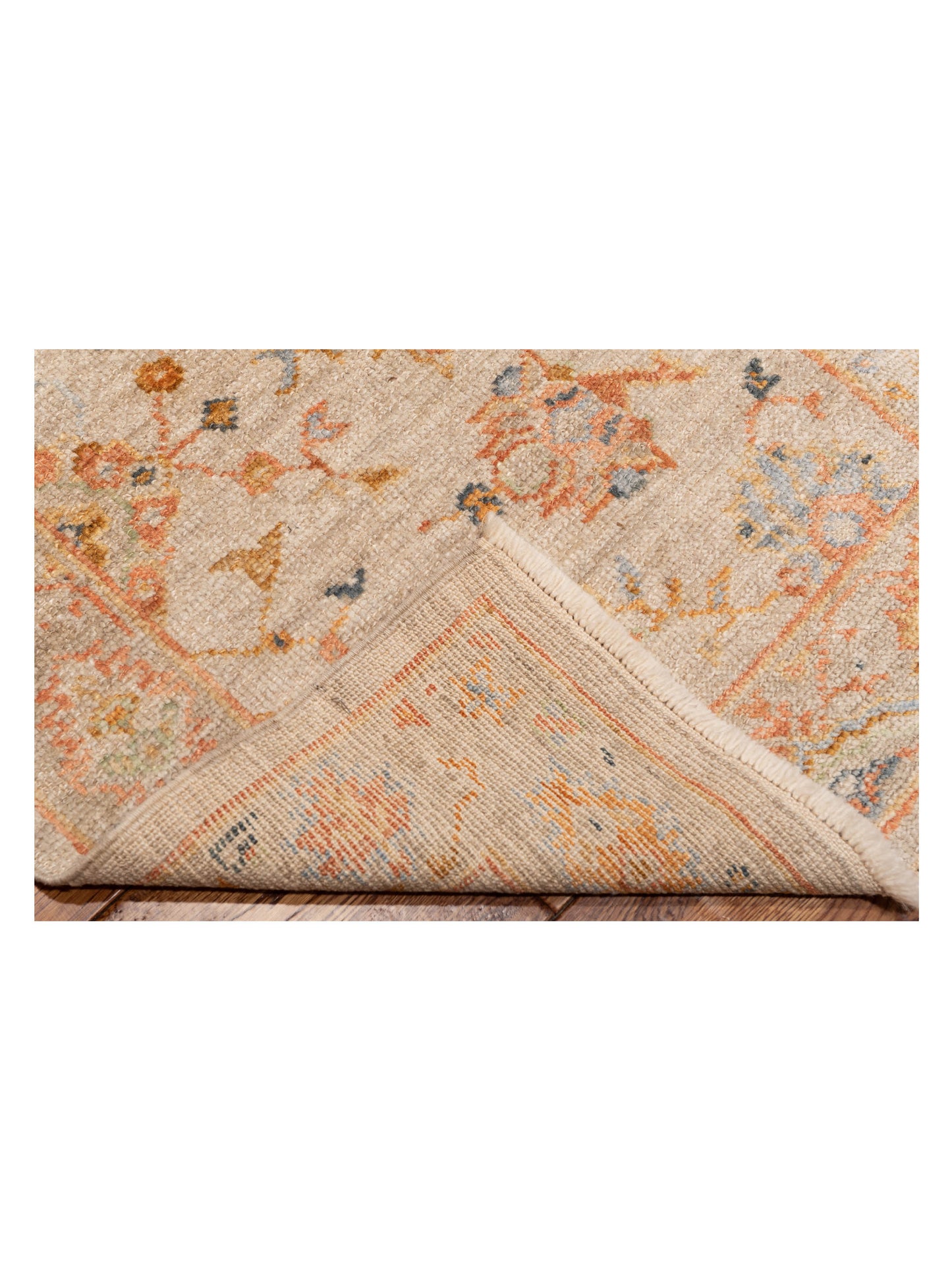 Angora Oushak 149360 Ivory Silver 2.7x13.7 Hand Knotted Rug