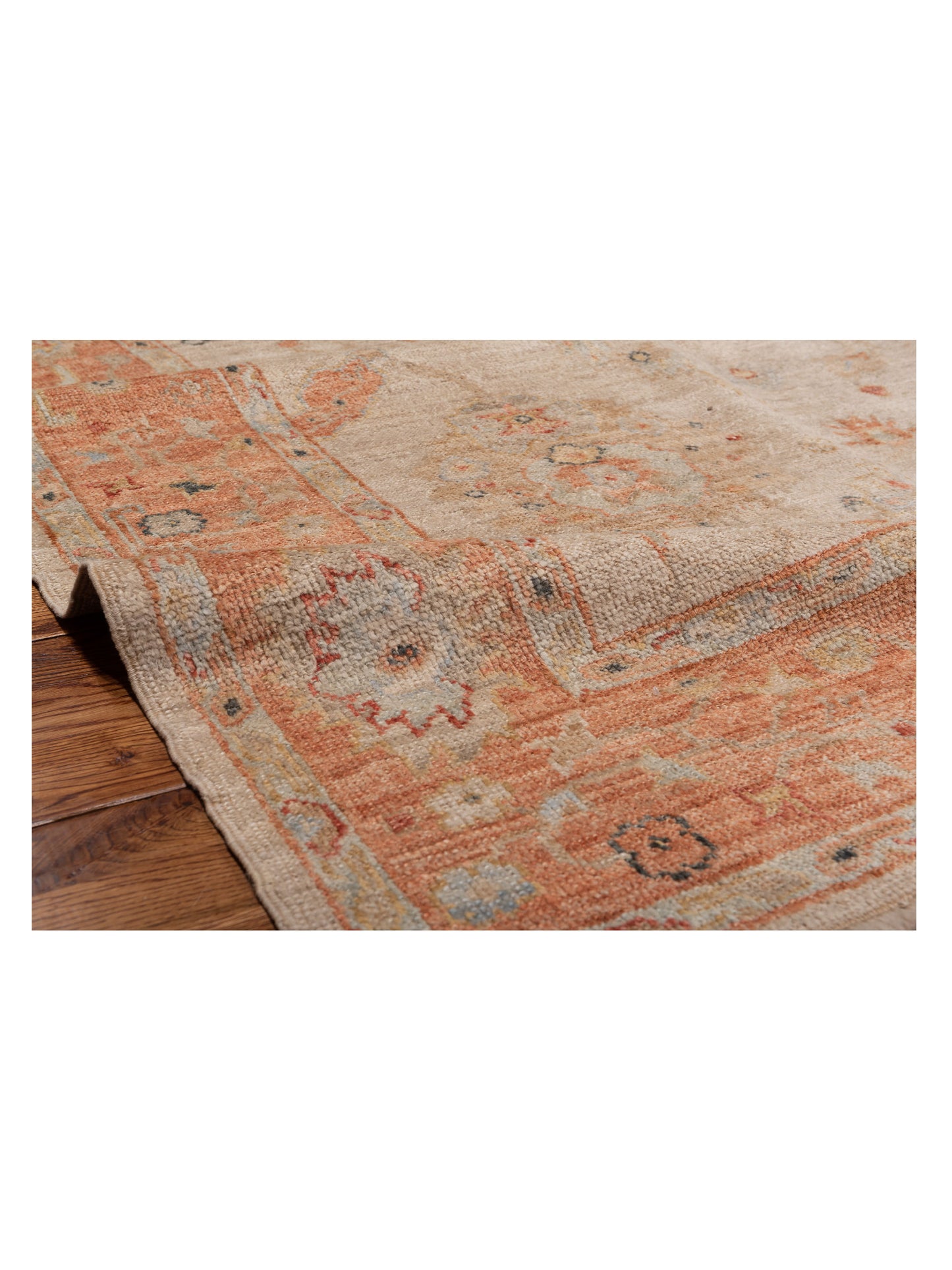 Angora Oushak 149379 Beige Rust 5.1x8.7 Hand Knotted Rug