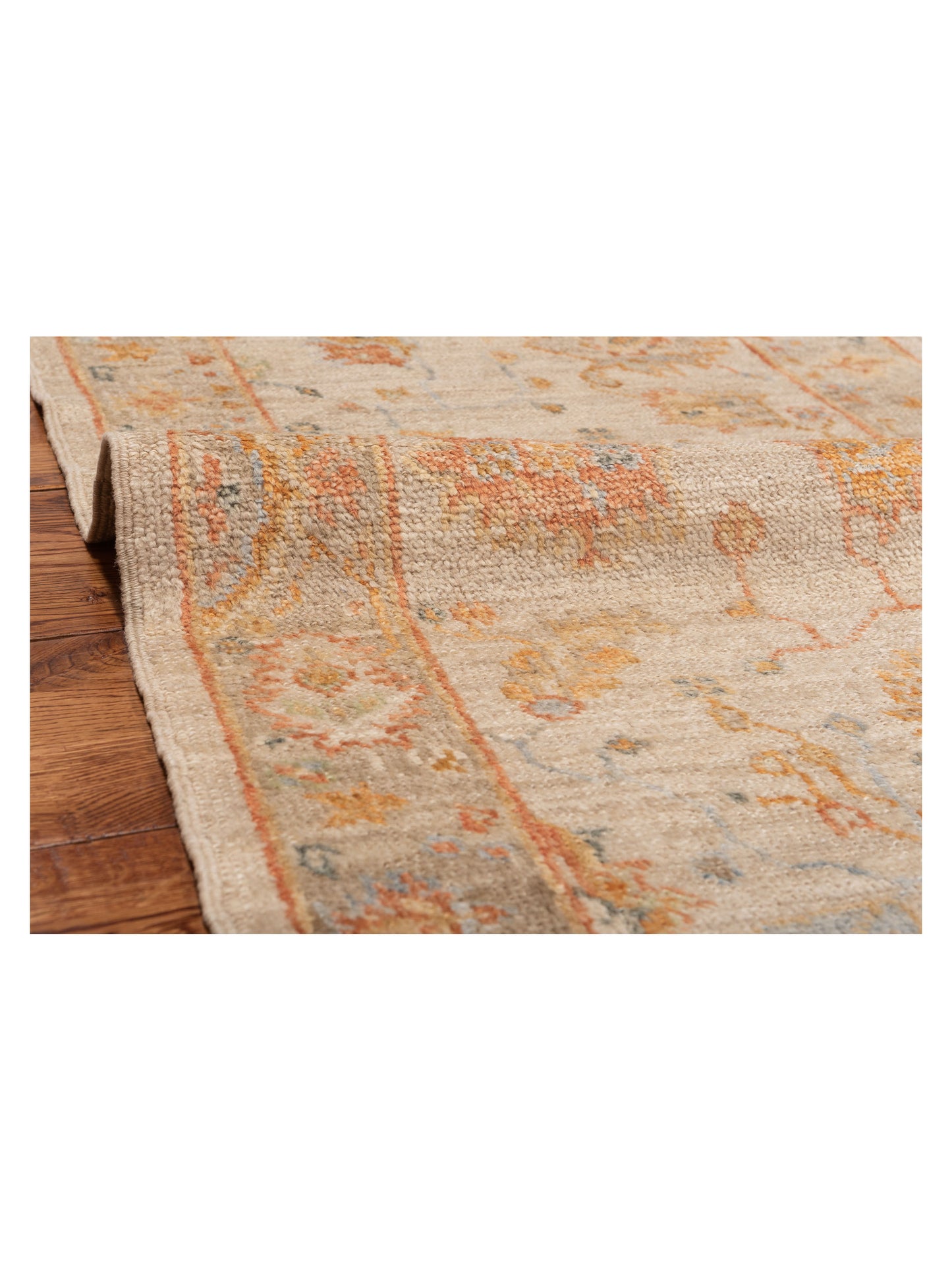 Angora Oushak 149383 Ivory Silver 2.6x11.10 Hand Knotted Rug